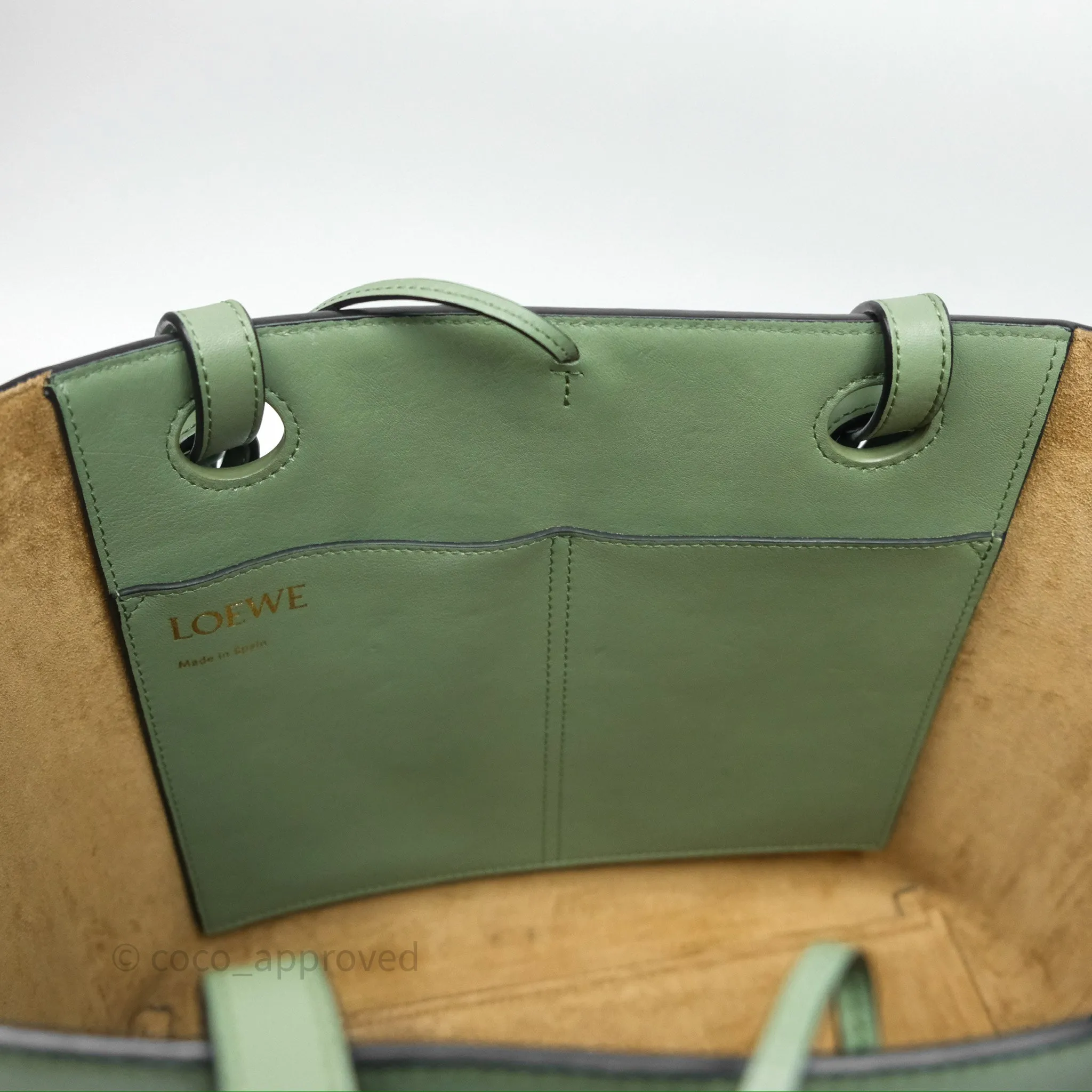 Loewe Small Anagram Tote In Rosemary Green Calfskin