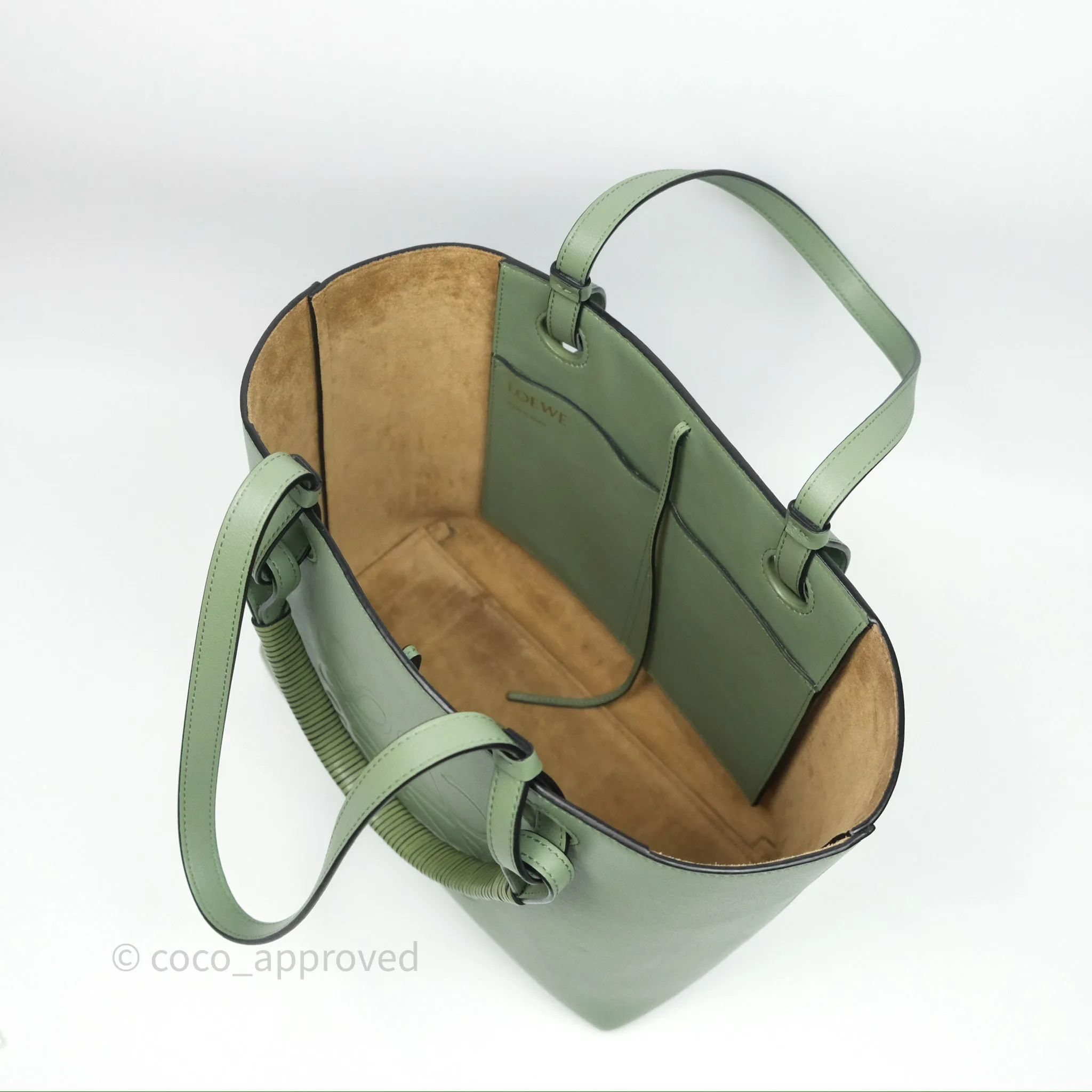Loewe Small Anagram Tote In Rosemary Green Calfskin