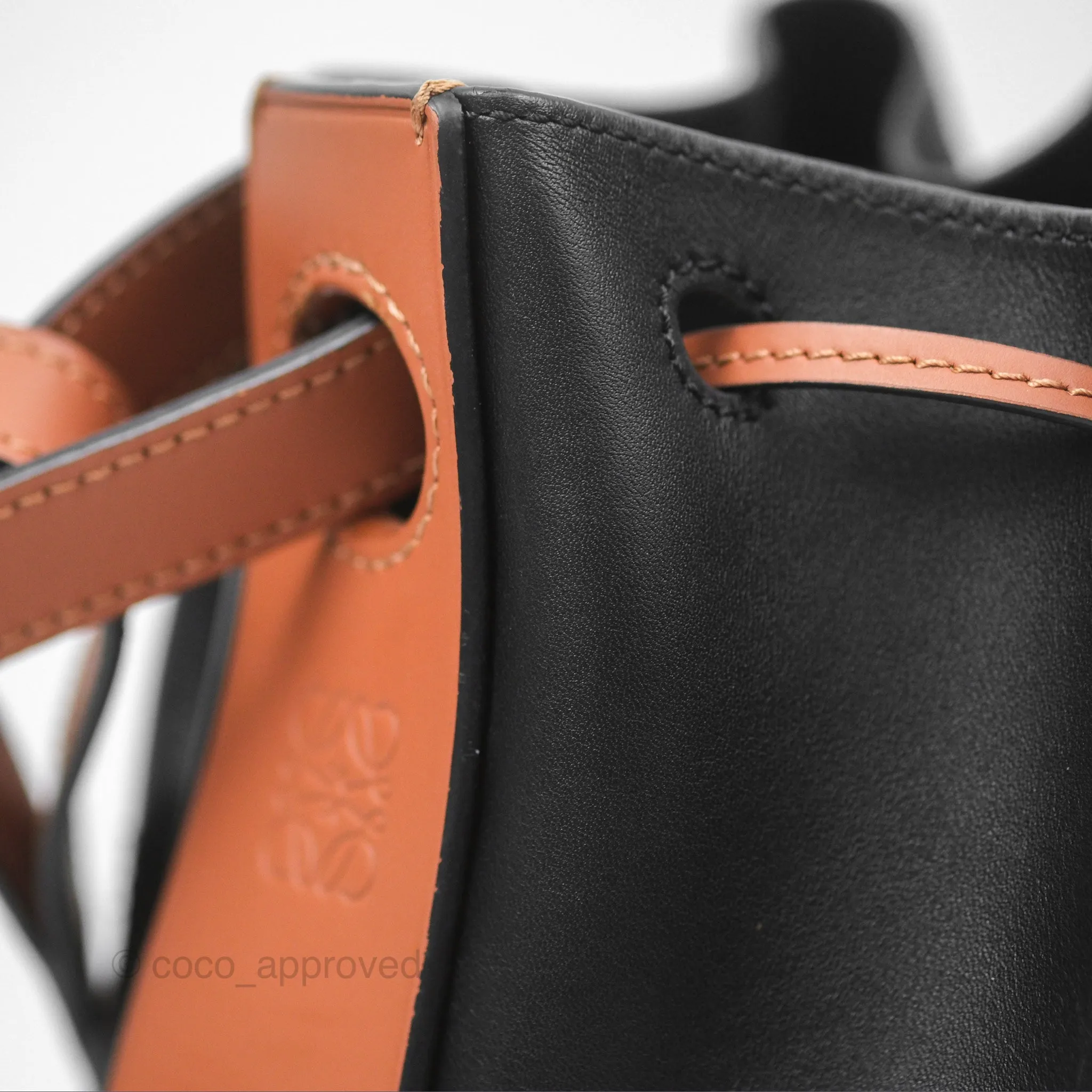 Loewe Small Balloon Bucket Bag Black Tan Calfskin