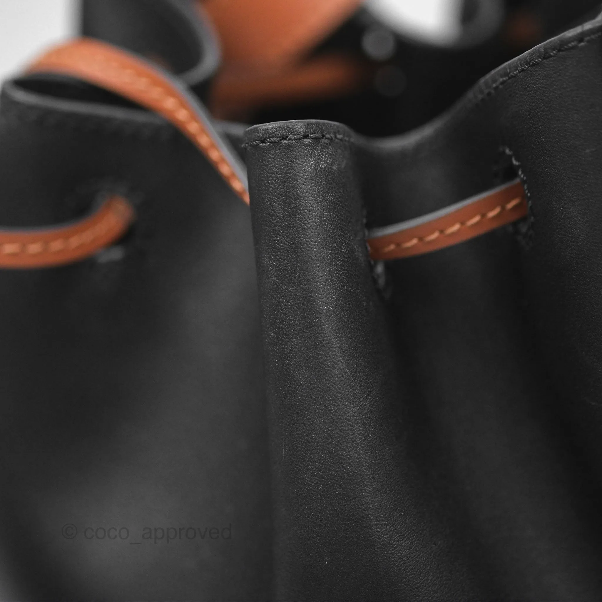 Loewe Small Balloon Bucket Bag Black Tan Calfskin
