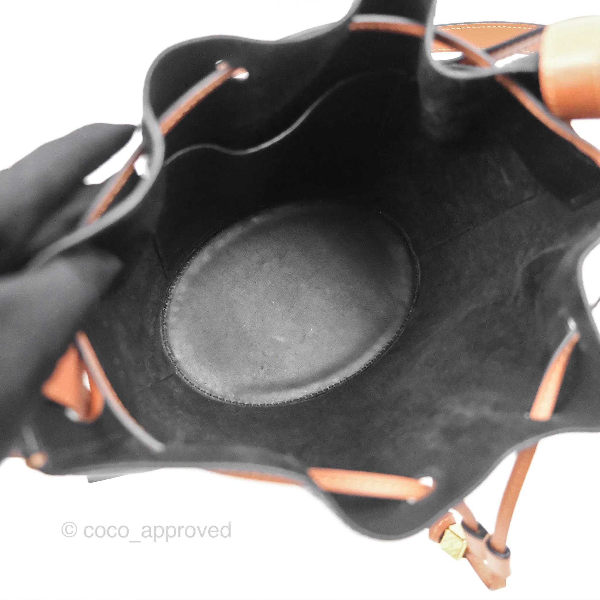 Loewe Small Balloon Bucket Bag Black Tan Calfskin