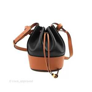 Loewe Small Balloon Bucket Bag Black Tan Calfskin
