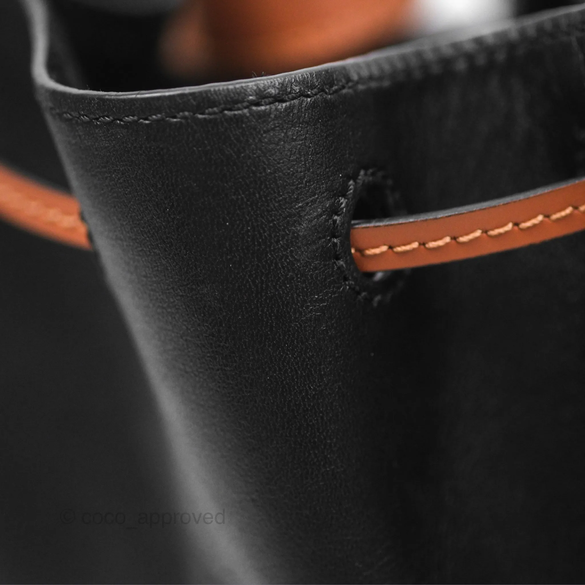 Loewe Small Balloon Bucket Bag Black Tan Calfskin