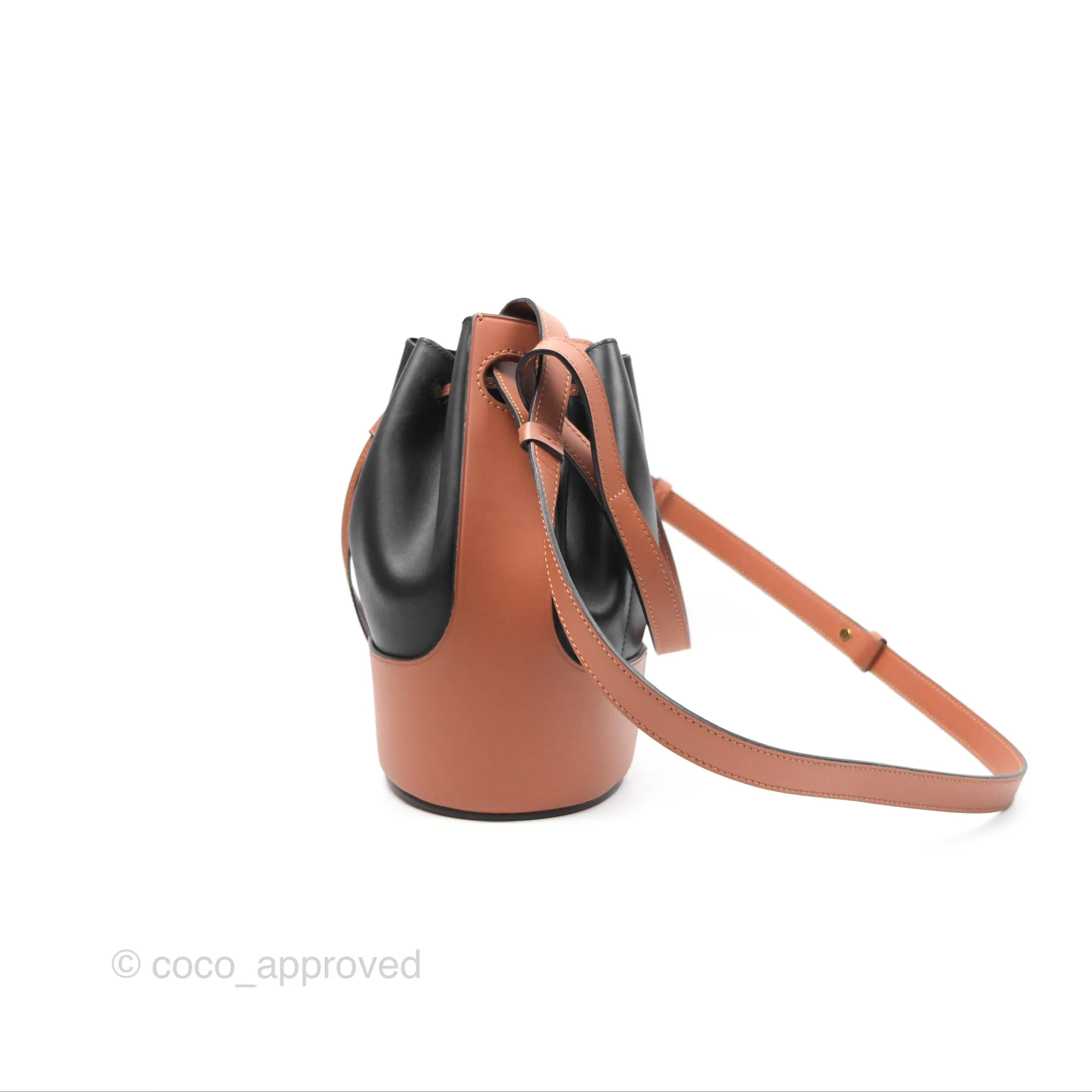 Loewe Small Balloon Bucket Bag Black Tan Calfskin