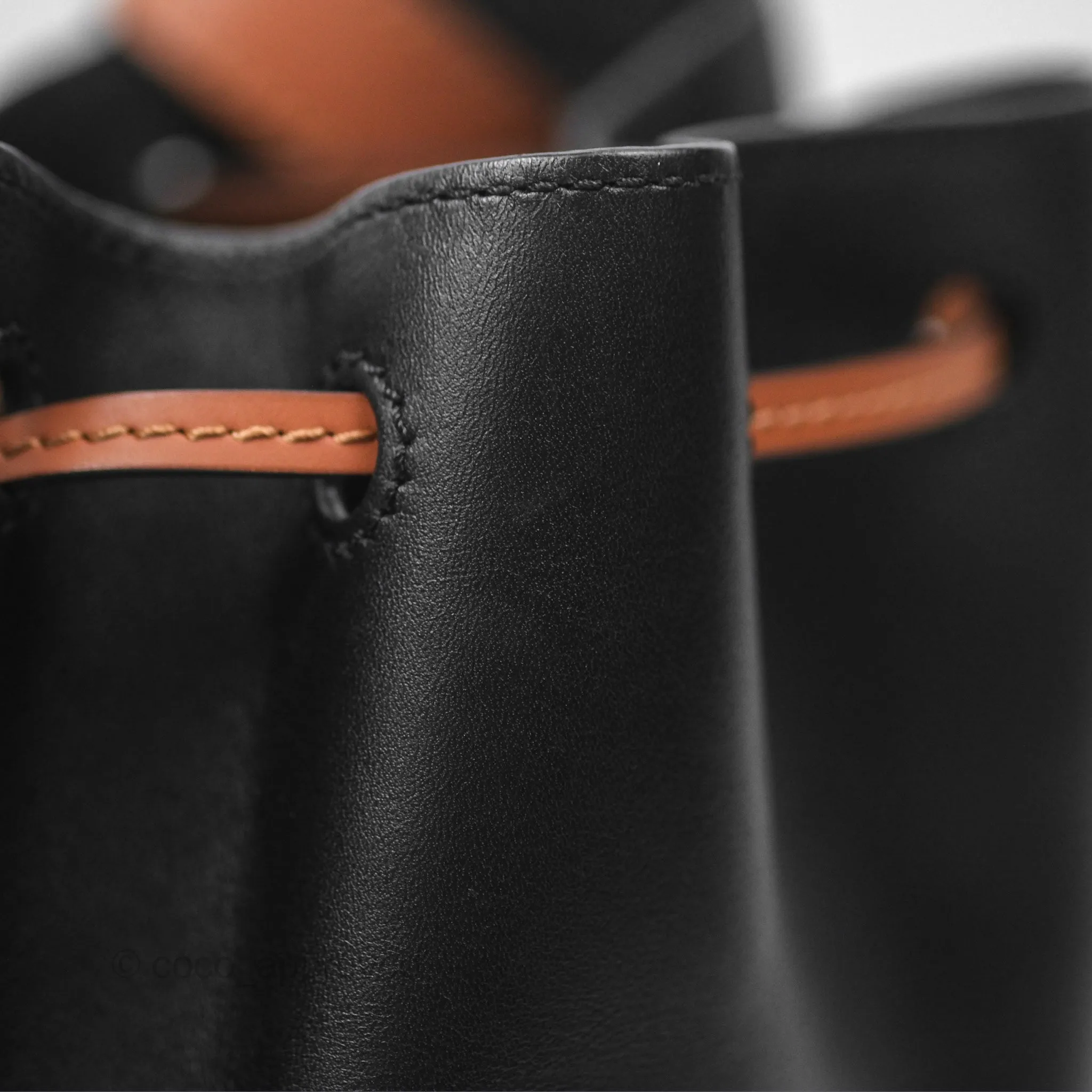 Loewe Small Balloon Bucket Bag Black Tan Calfskin