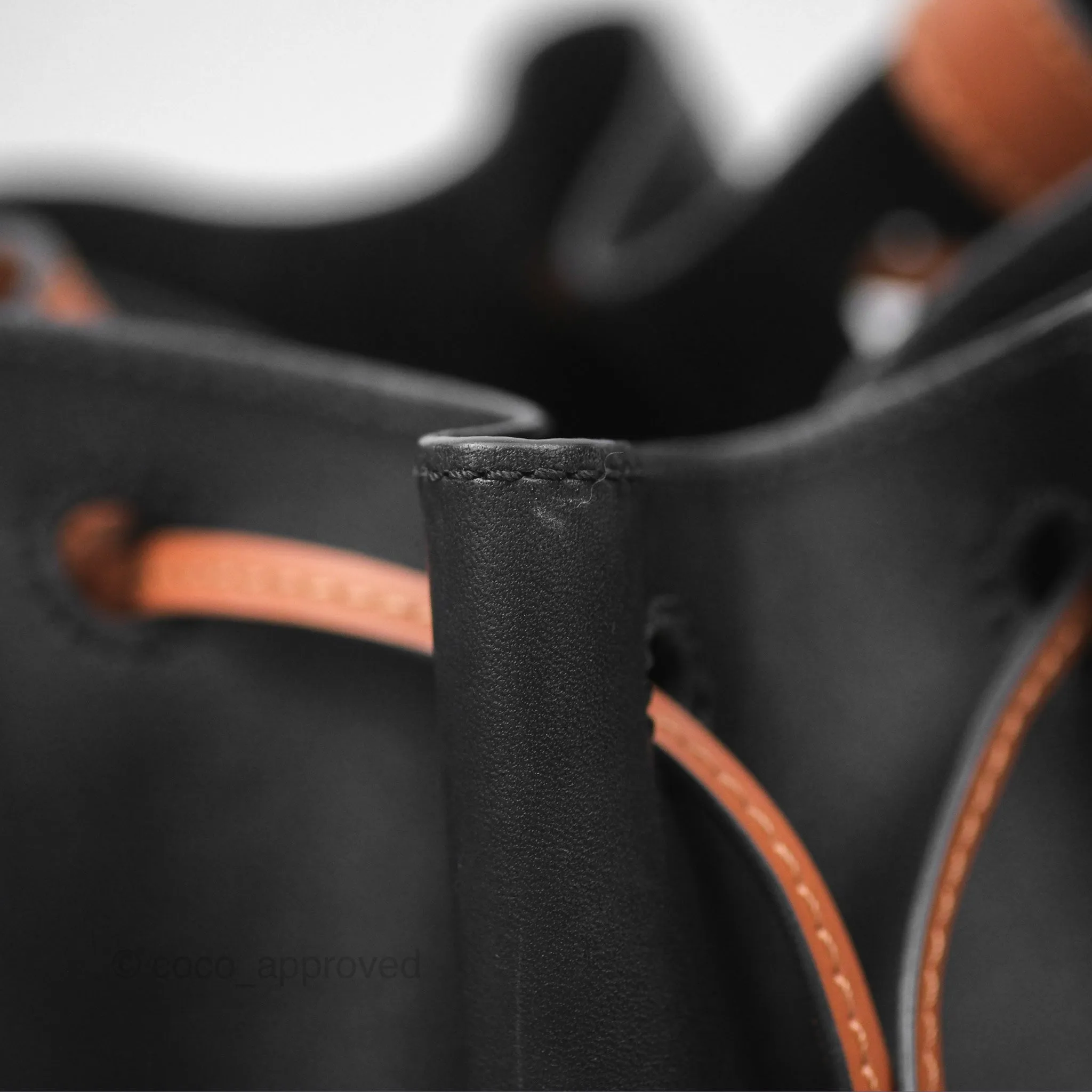 Loewe Small Balloon Bucket Bag Black Tan Calfskin