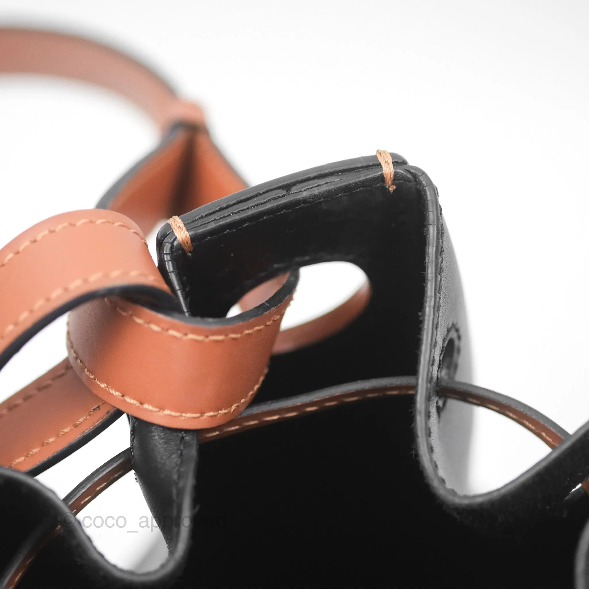 Loewe Small Balloon Bucket Bag Black Tan Calfskin