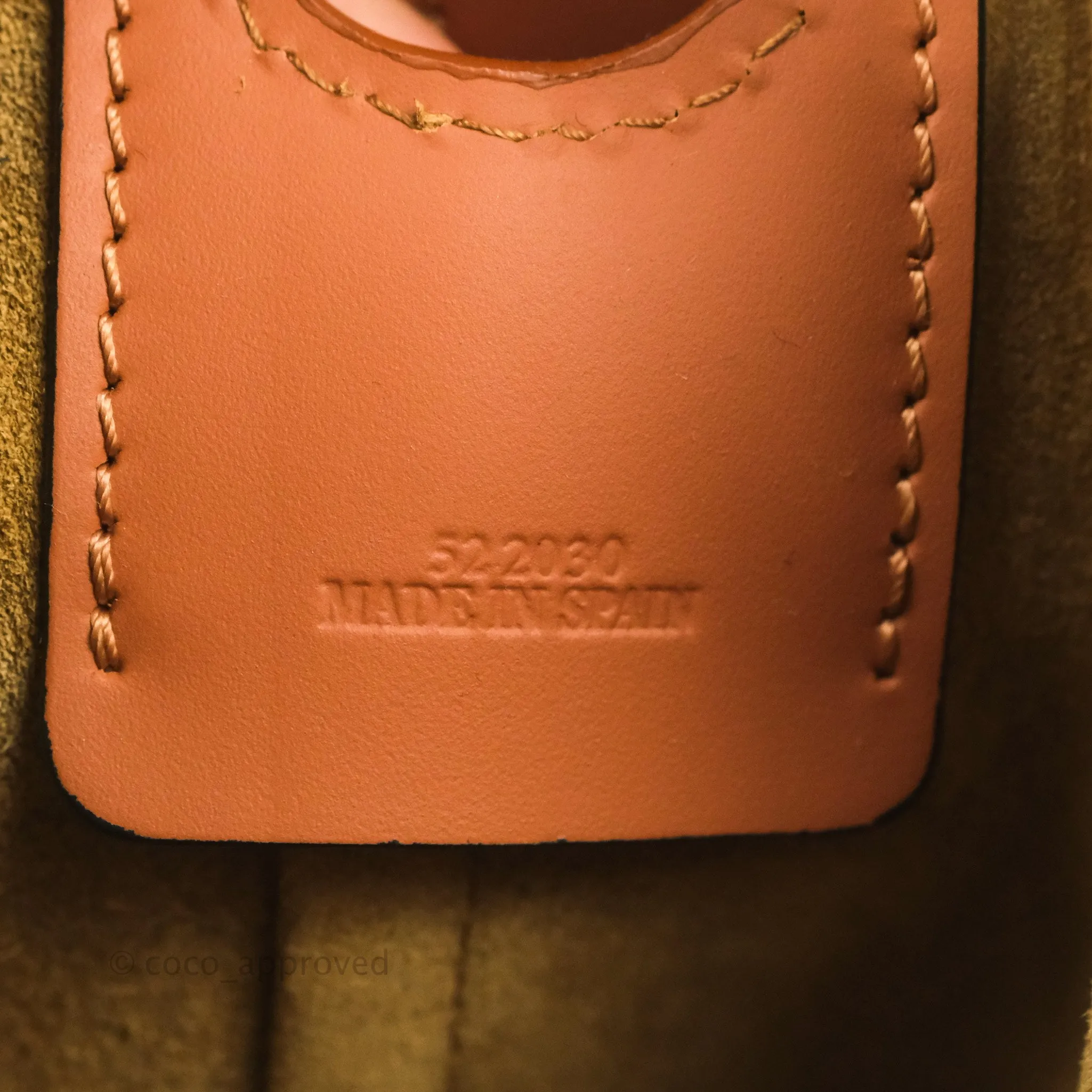 Loewe Small Balloon Bucket Bag Canvas Tan Calfskin