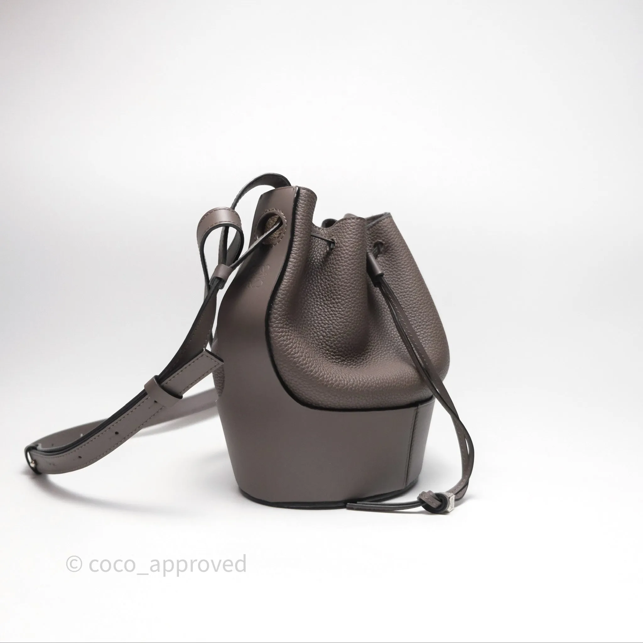 Loewe Small Balloon Bucket Bag Taupe Grained Calfskin