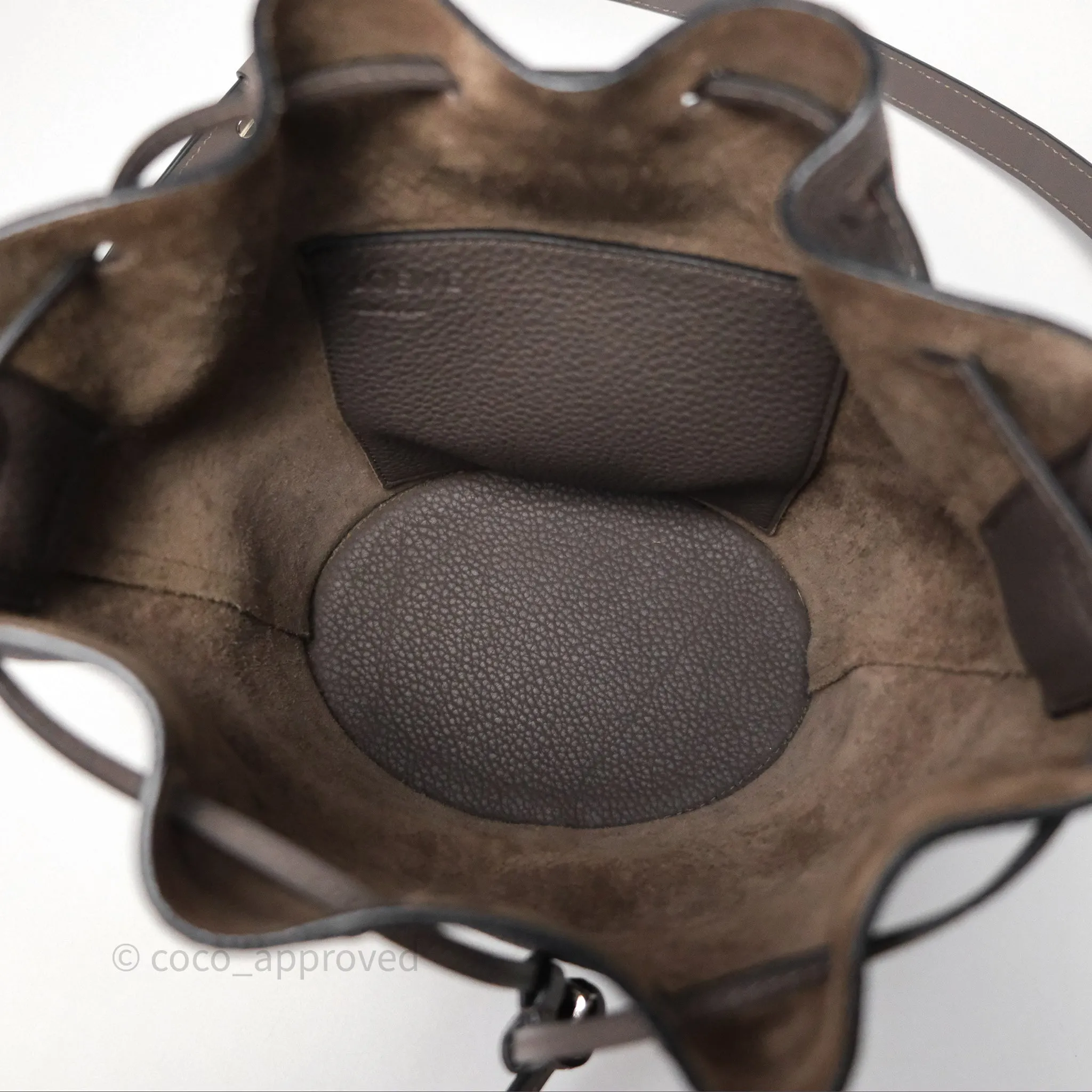 Loewe Small Balloon Bucket Bag Taupe Grained Calfskin