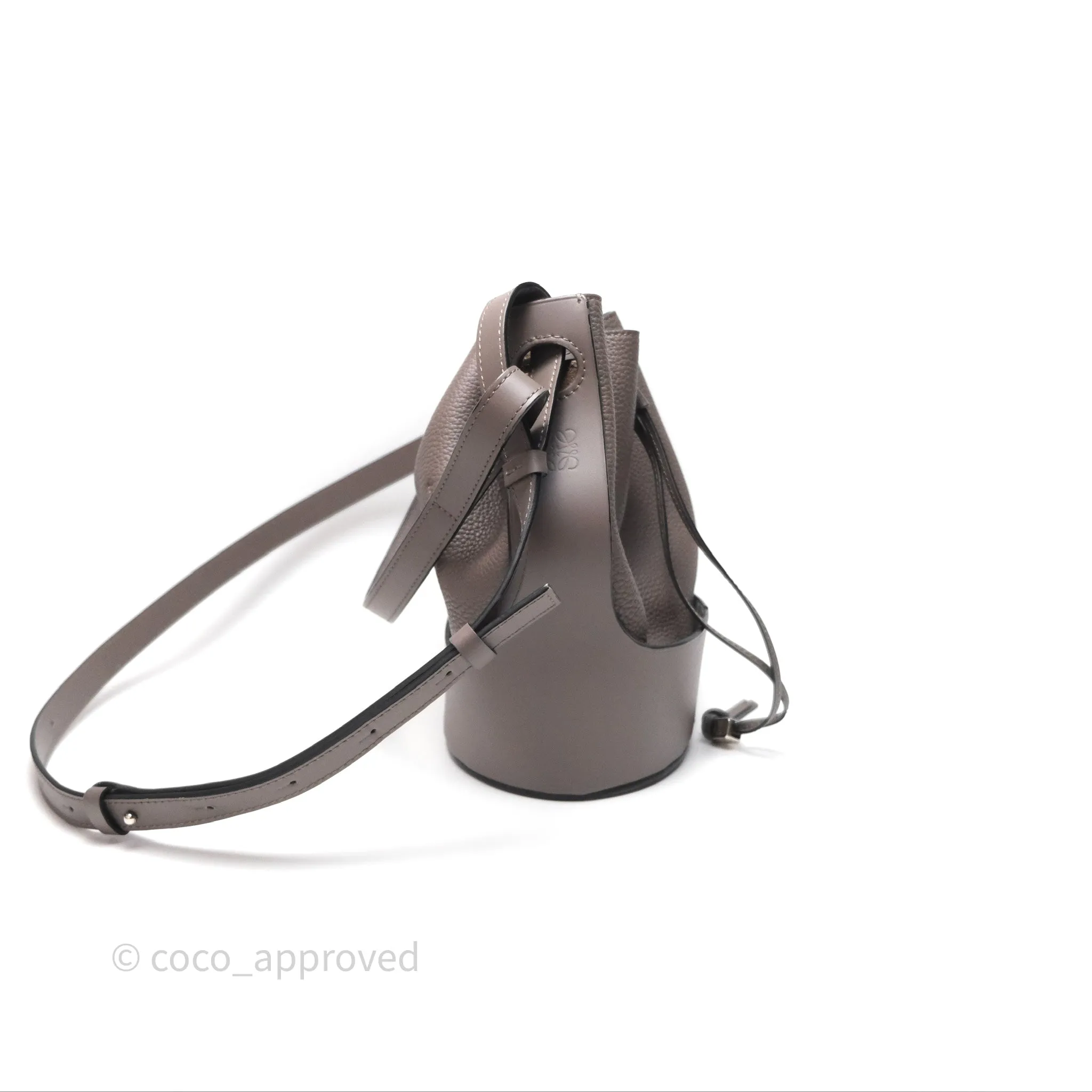 Loewe Small Balloon Bucket Bag Taupe Grained Calfskin