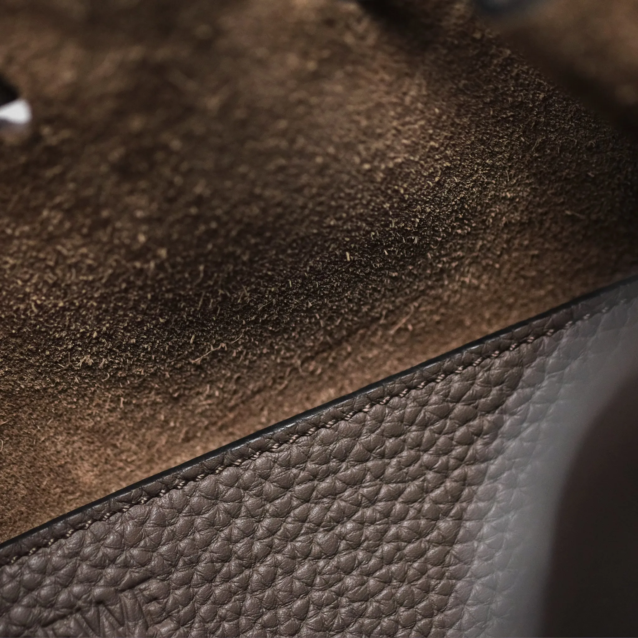 Loewe Small Balloon Bucket Bag Taupe Grained Calfskin