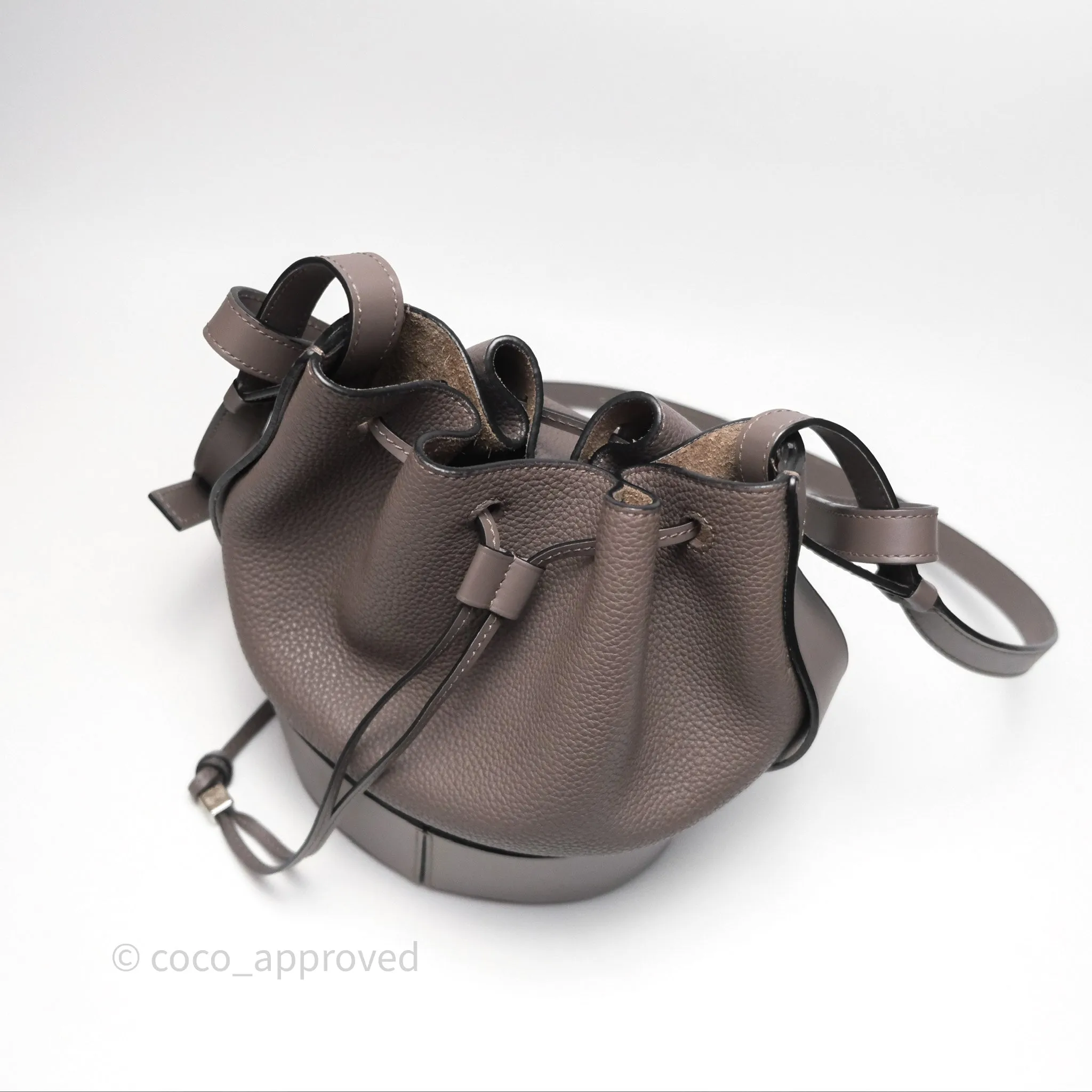 Loewe Small Balloon Bucket Bag Taupe Grained Calfskin