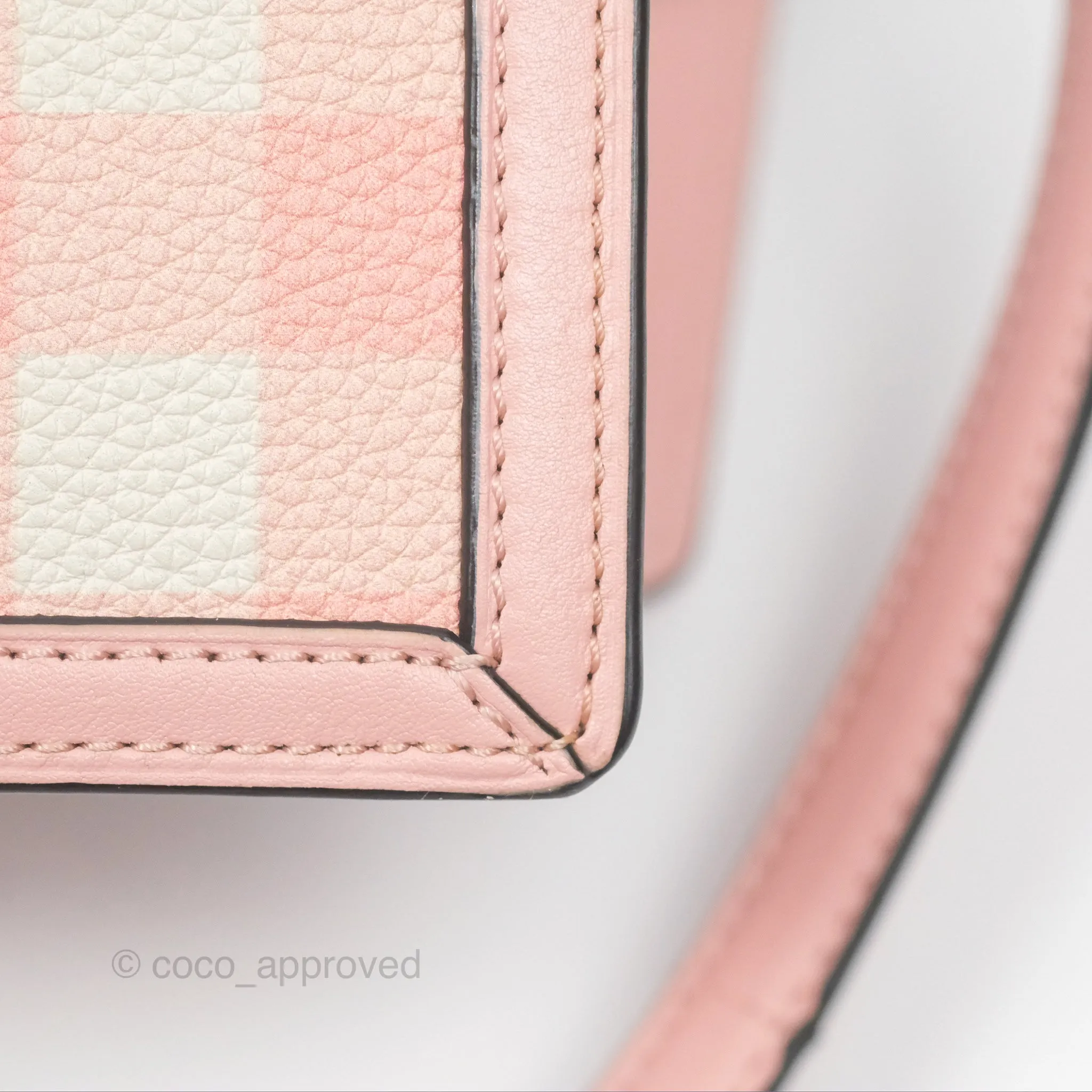 Loewe Small Barcelona Pink White Checkered Calfskin Silver Hardware