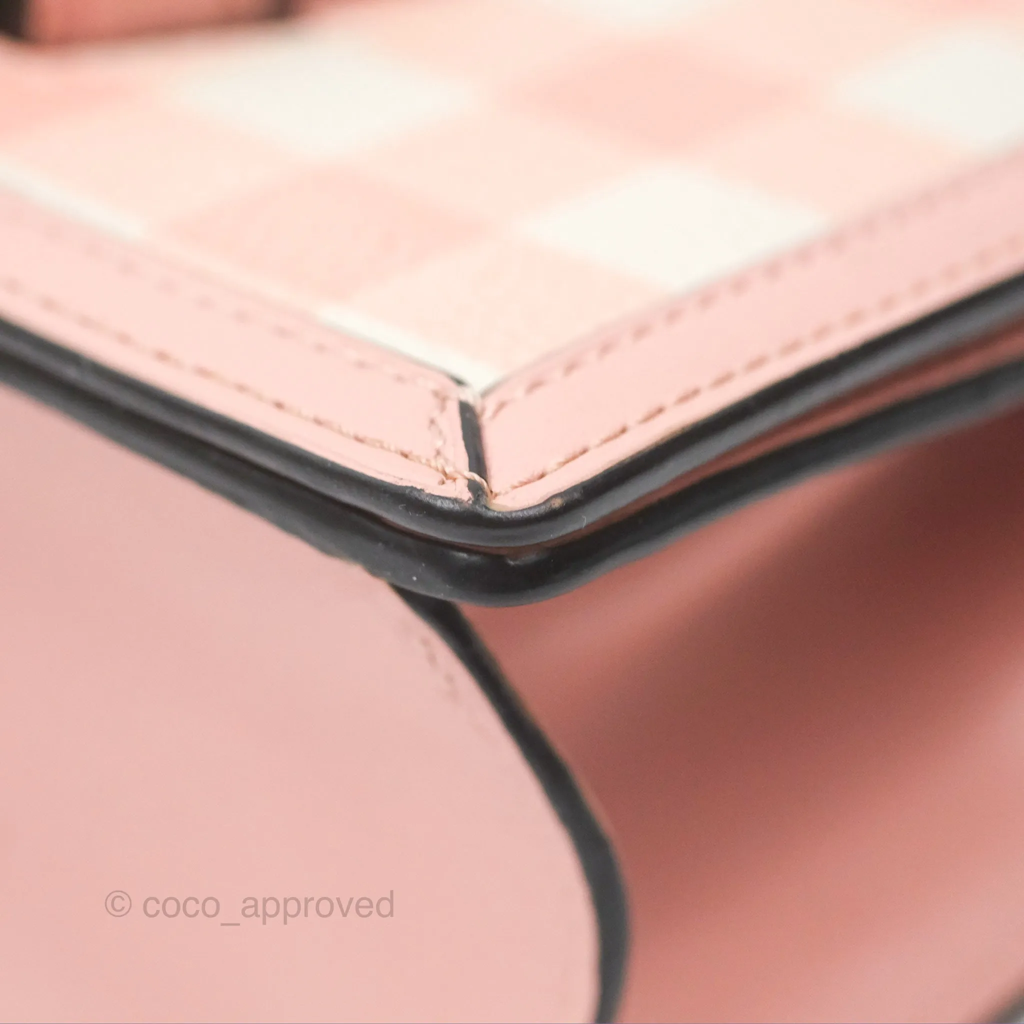 Loewe Small Barcelona Pink White Checkered Calfskin Silver Hardware