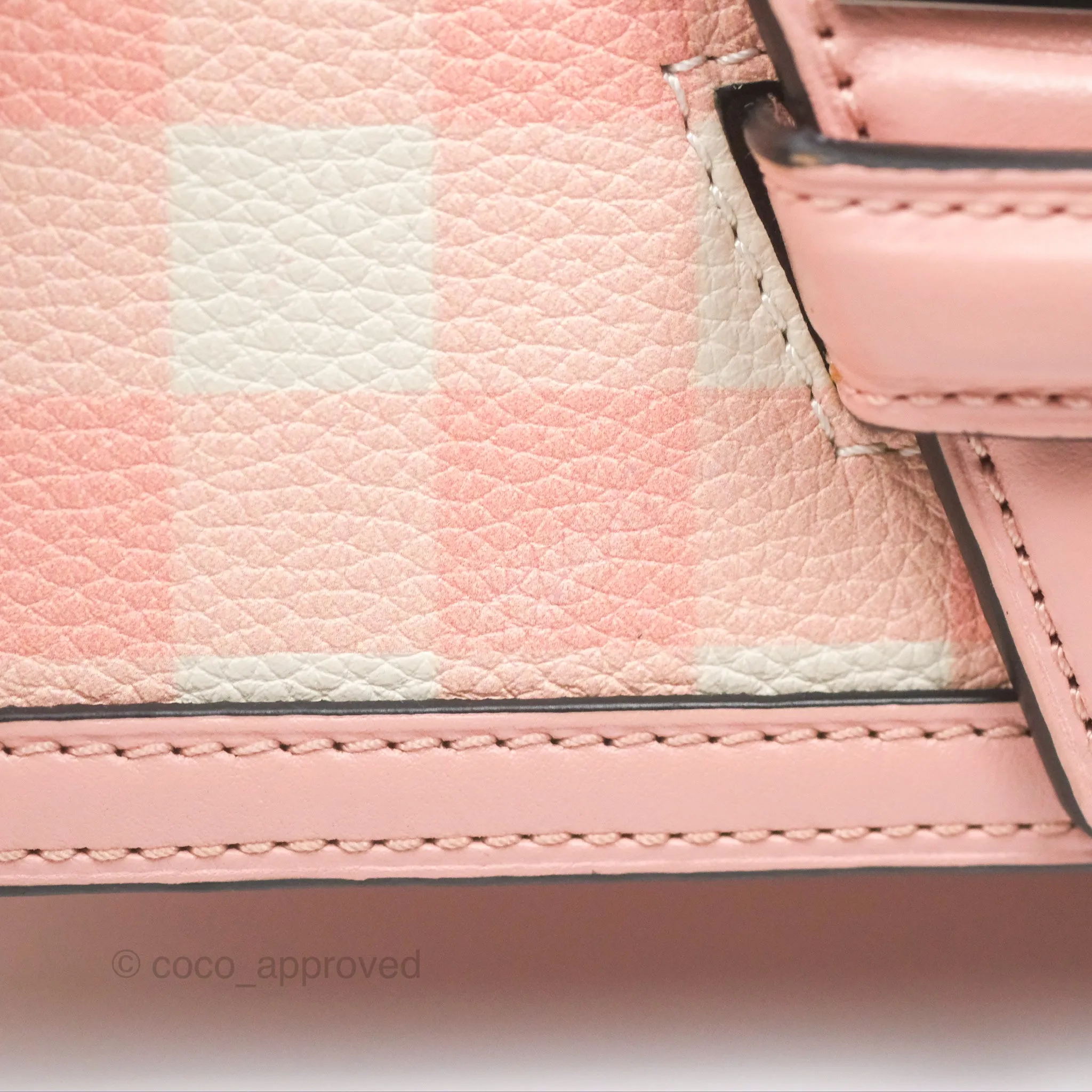 Loewe Small Barcelona Pink White Checkered Calfskin Silver Hardware
