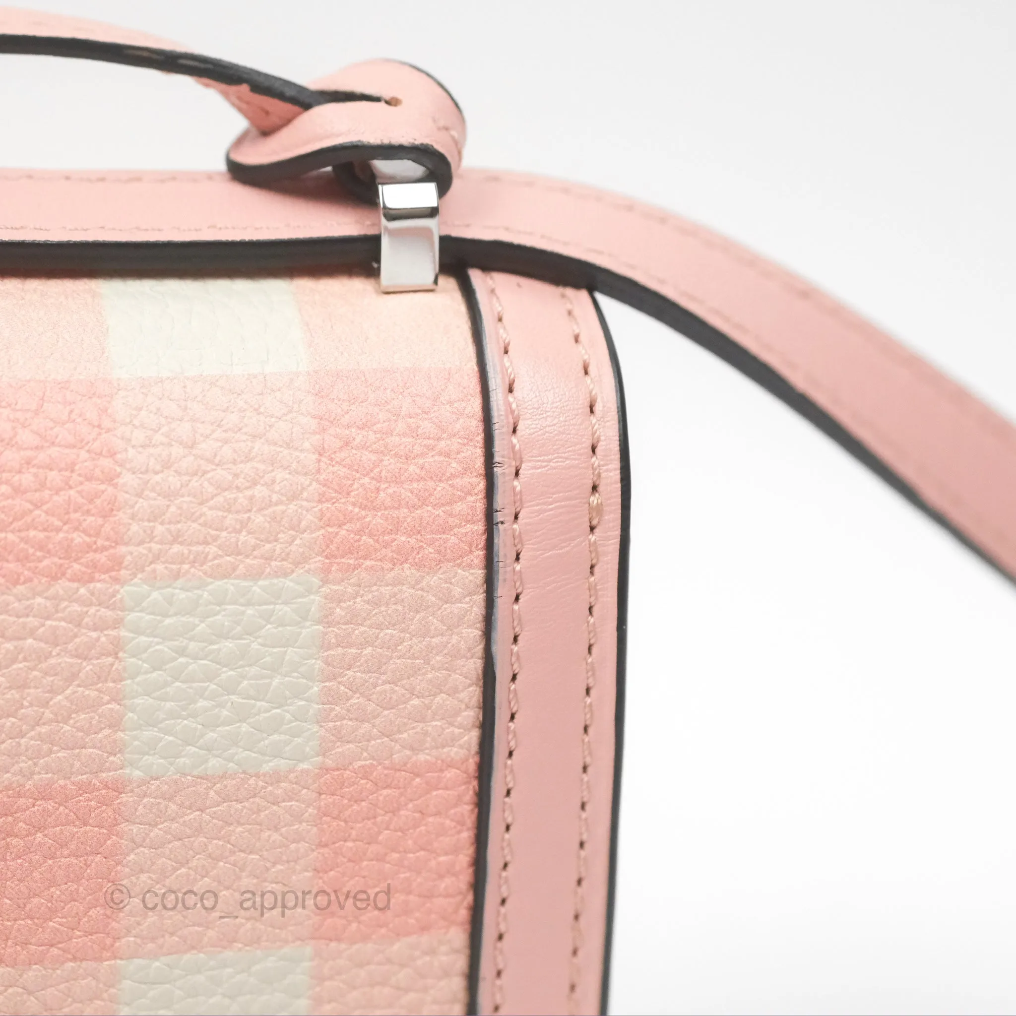 Loewe Small Barcelona Pink White Checkered Calfskin Silver Hardware