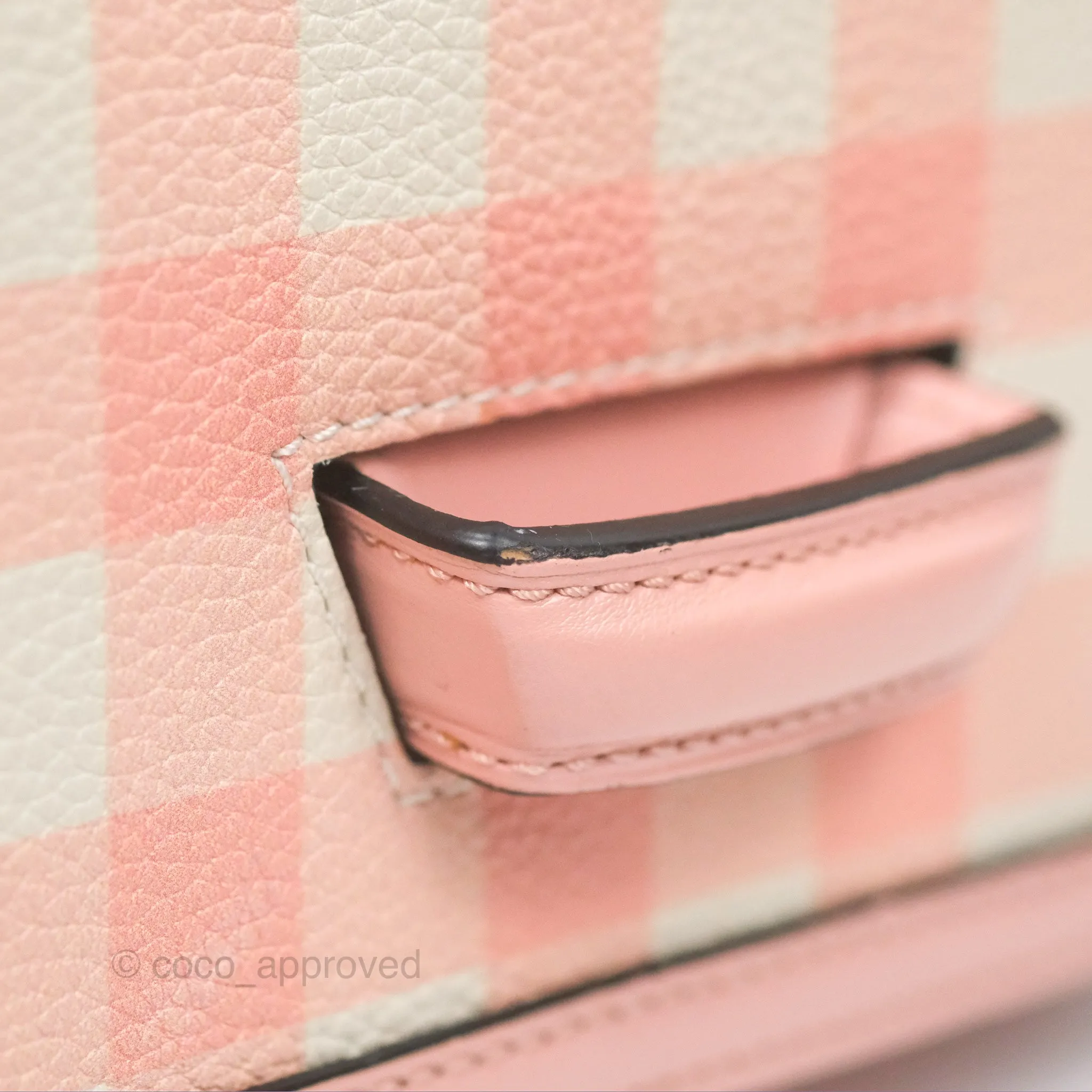 Loewe Small Barcelona Pink White Checkered Calfskin Silver Hardware