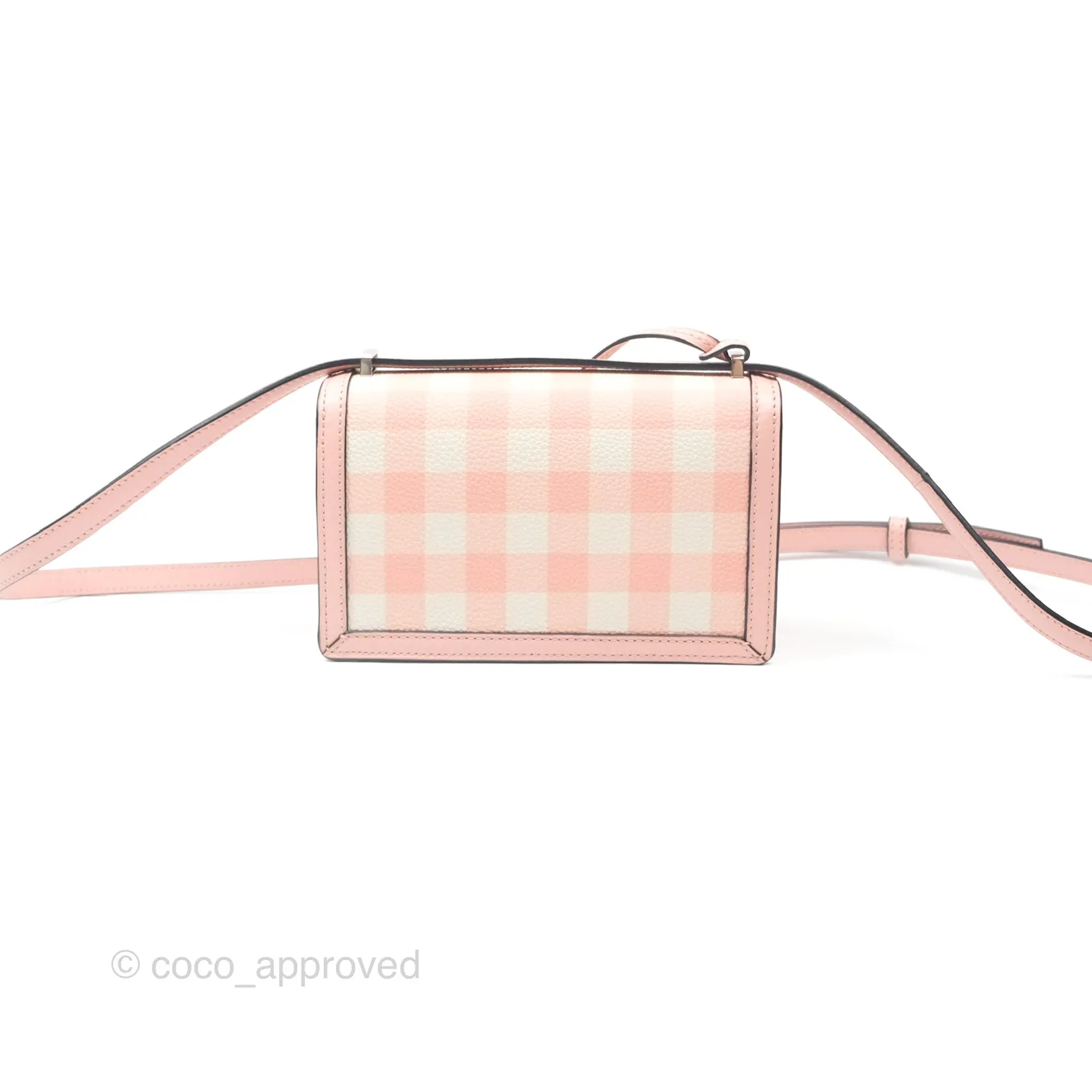 Loewe Small Barcelona Pink White Checkered Calfskin Silver Hardware