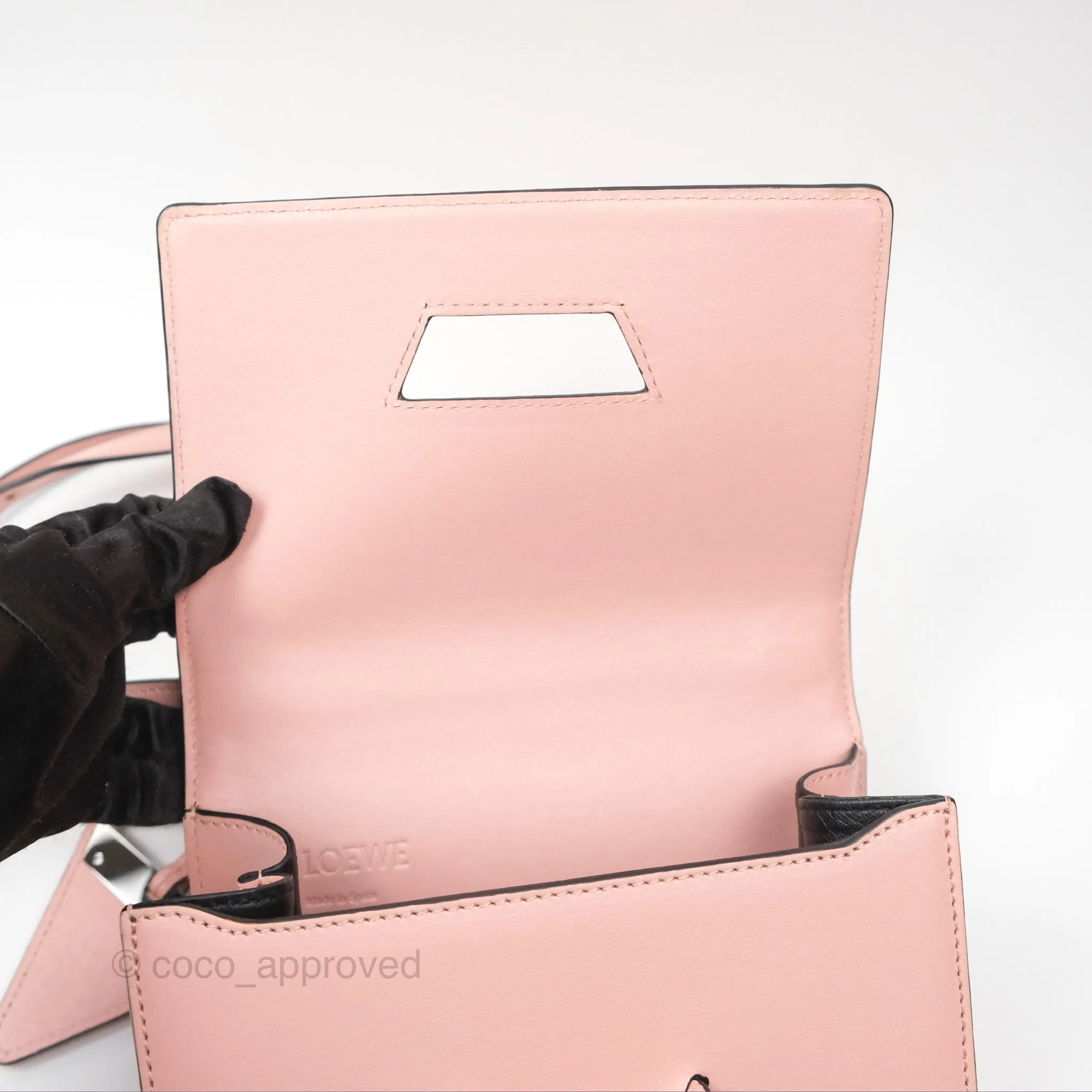Loewe Small Barcelona Pink White Checkered Calfskin Silver Hardware