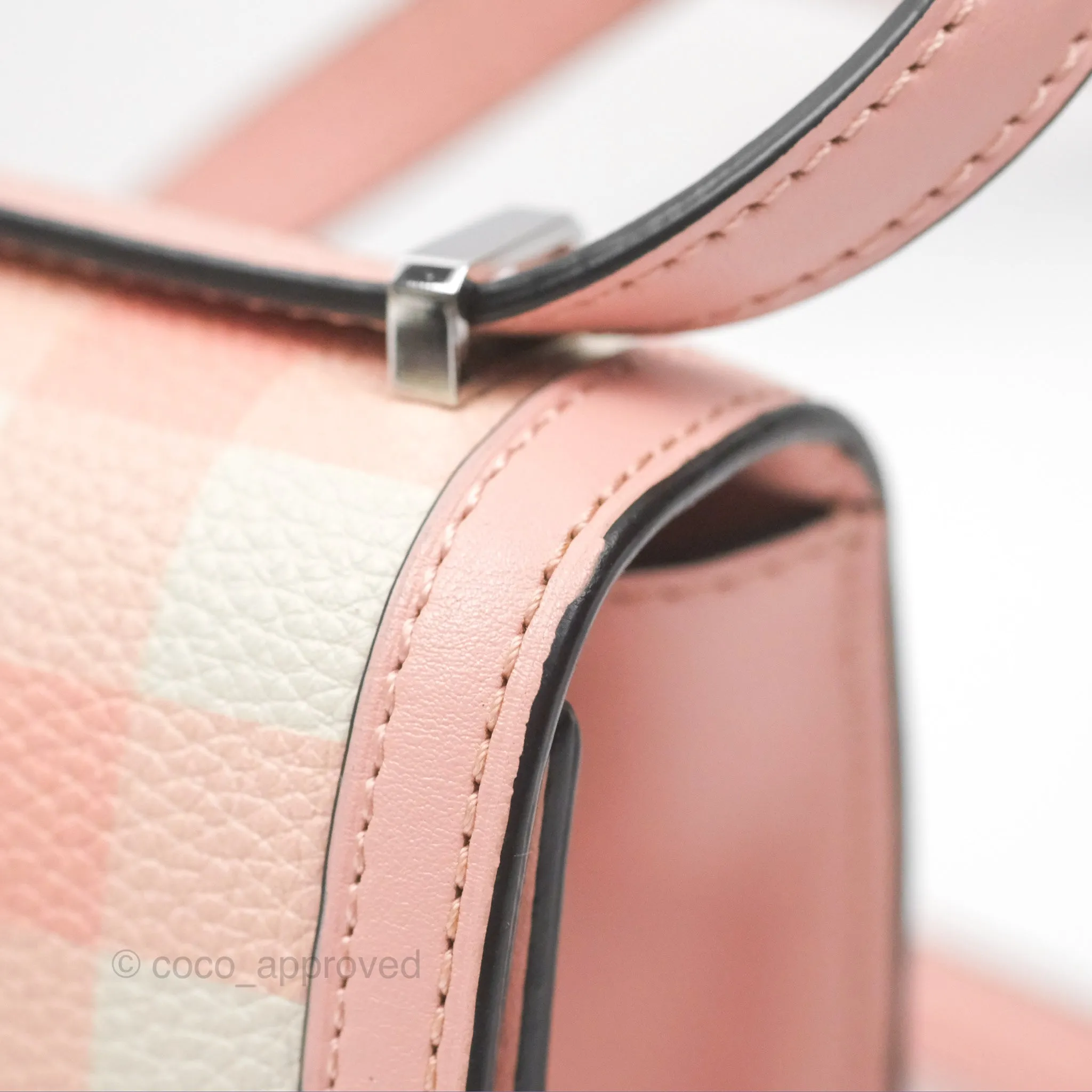 Loewe Small Barcelona Pink White Checkered Calfskin Silver Hardware