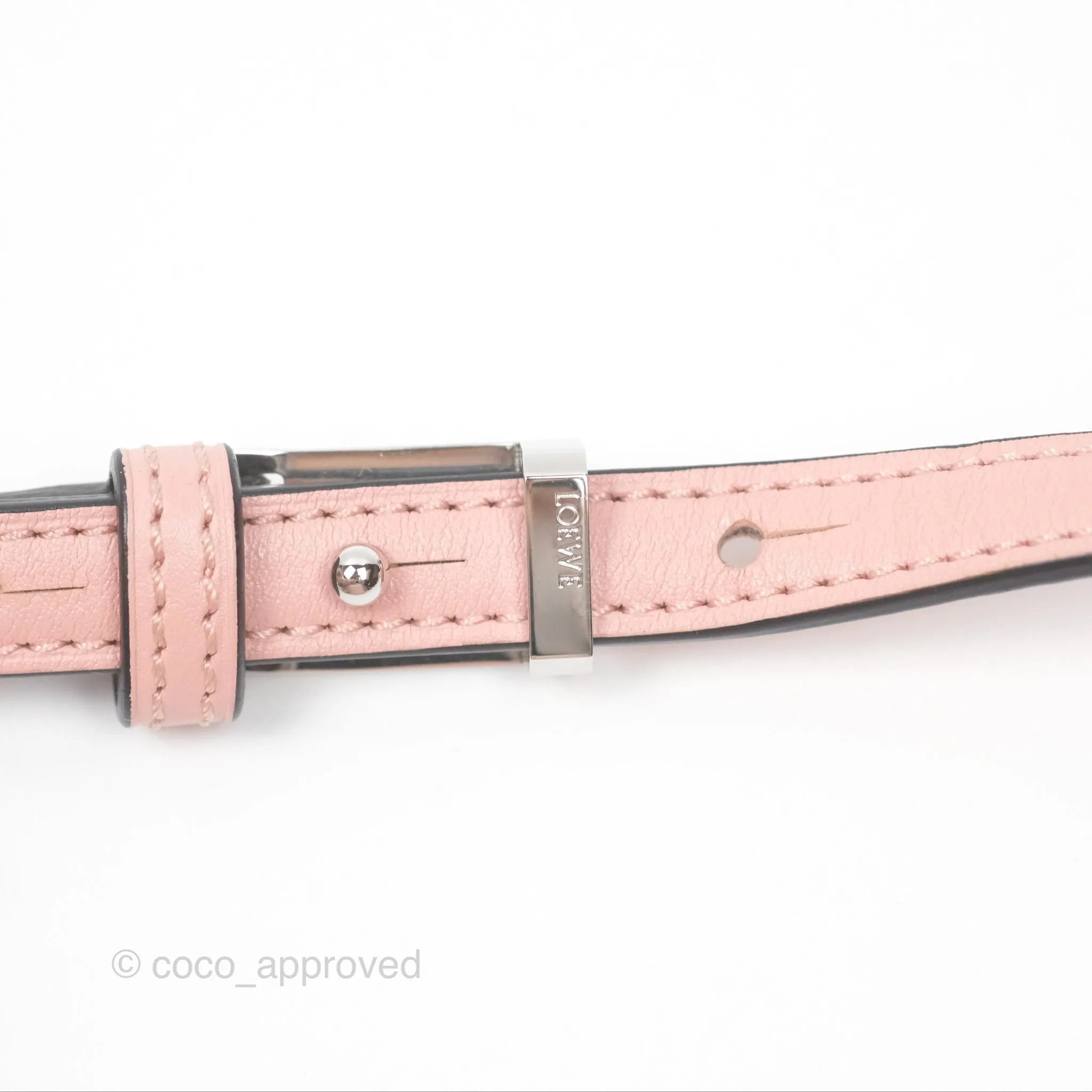 Loewe Small Barcelona Pink White Checkered Calfskin Silver Hardware