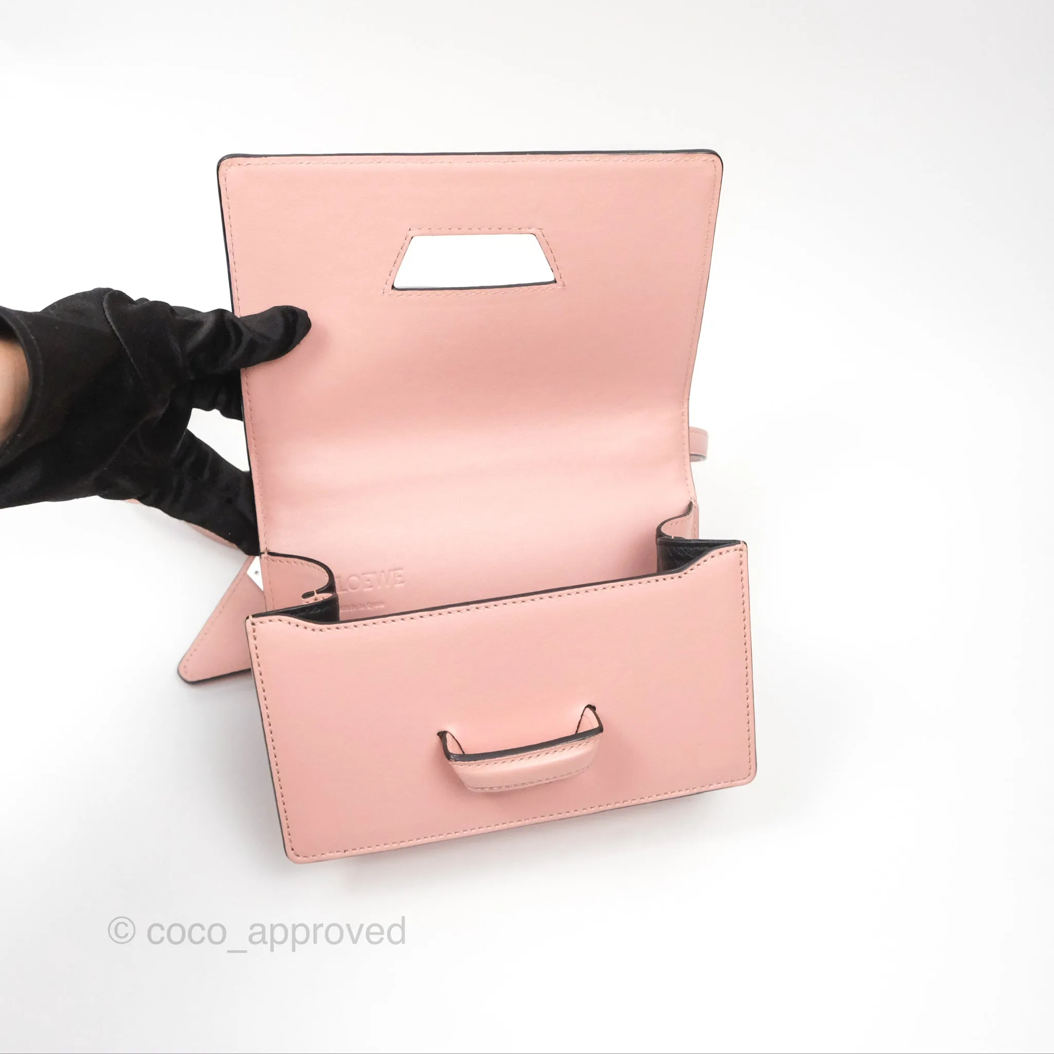 Loewe Small Barcelona Pink White Checkered Calfskin Silver Hardware