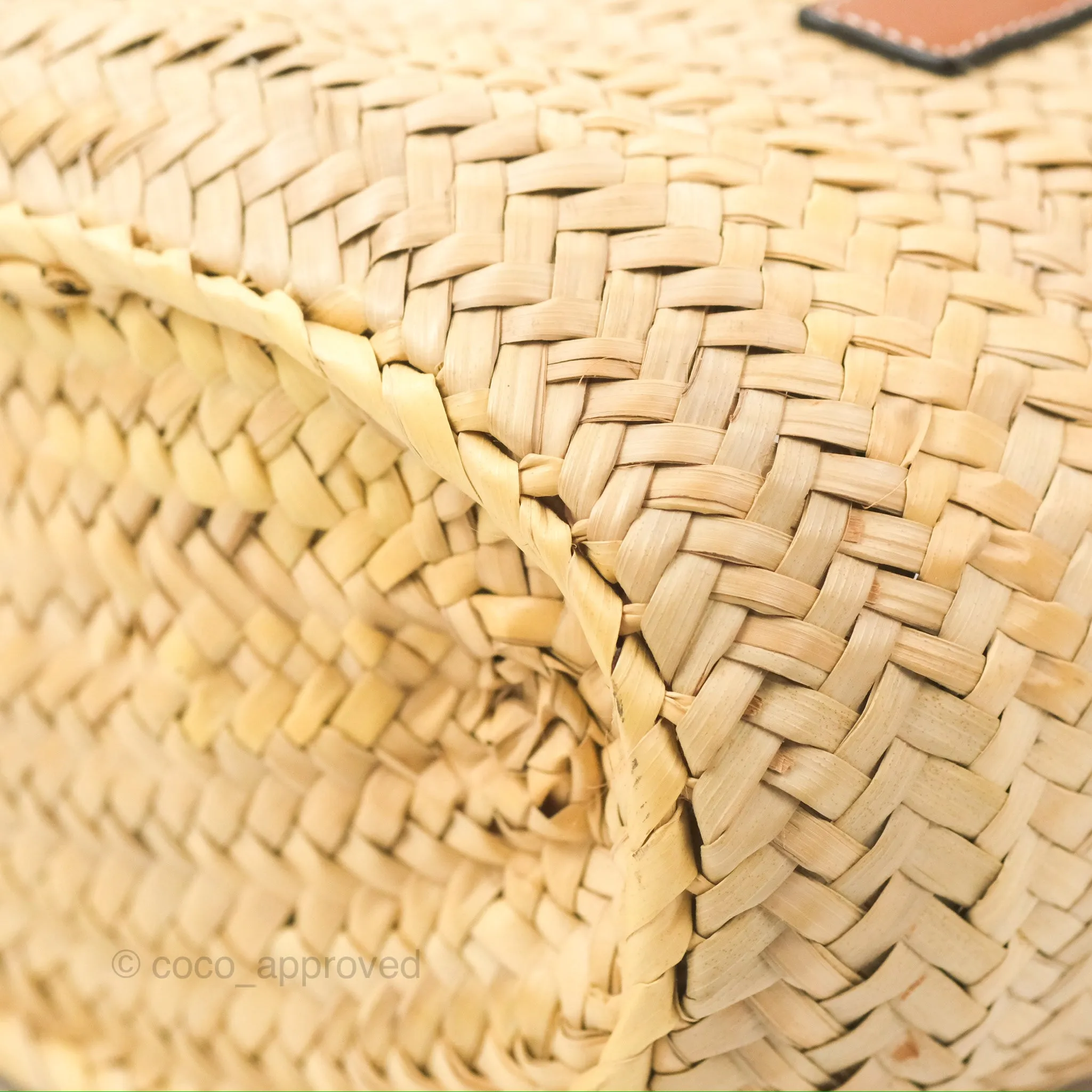 Loewe Small Basket Bag Natural Palm Leaf Tan Calfskin