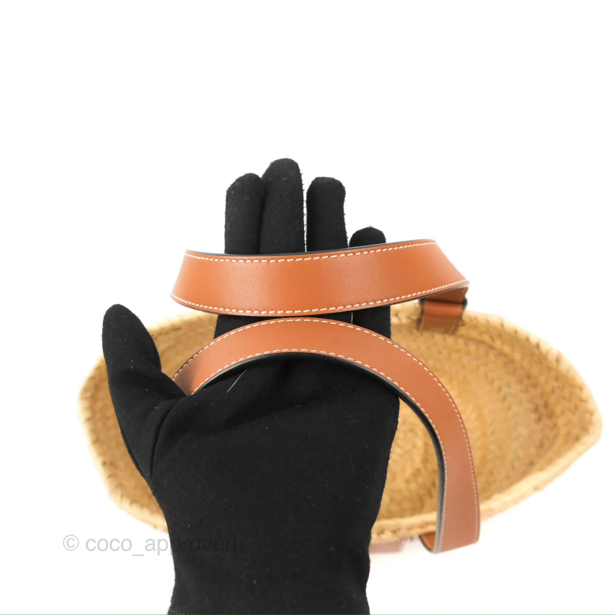 Loewe Small Basket Bag Natural Palm Leaf Tan Calfskin