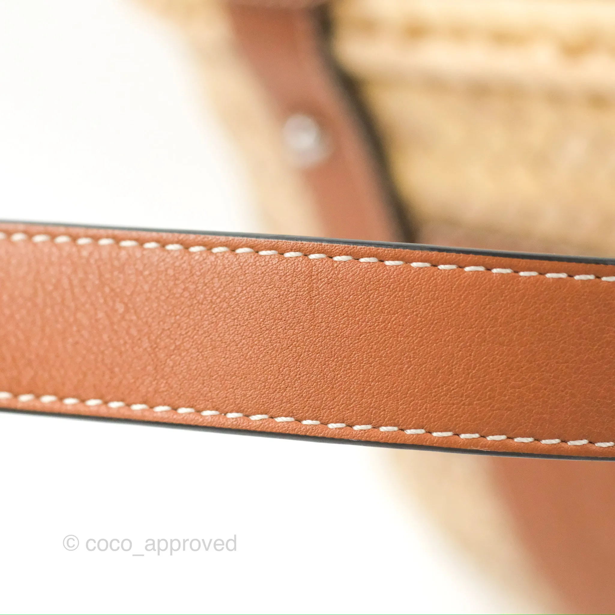 Loewe Small Basket Bag Natural Palm Leaf Tan Calfskin
