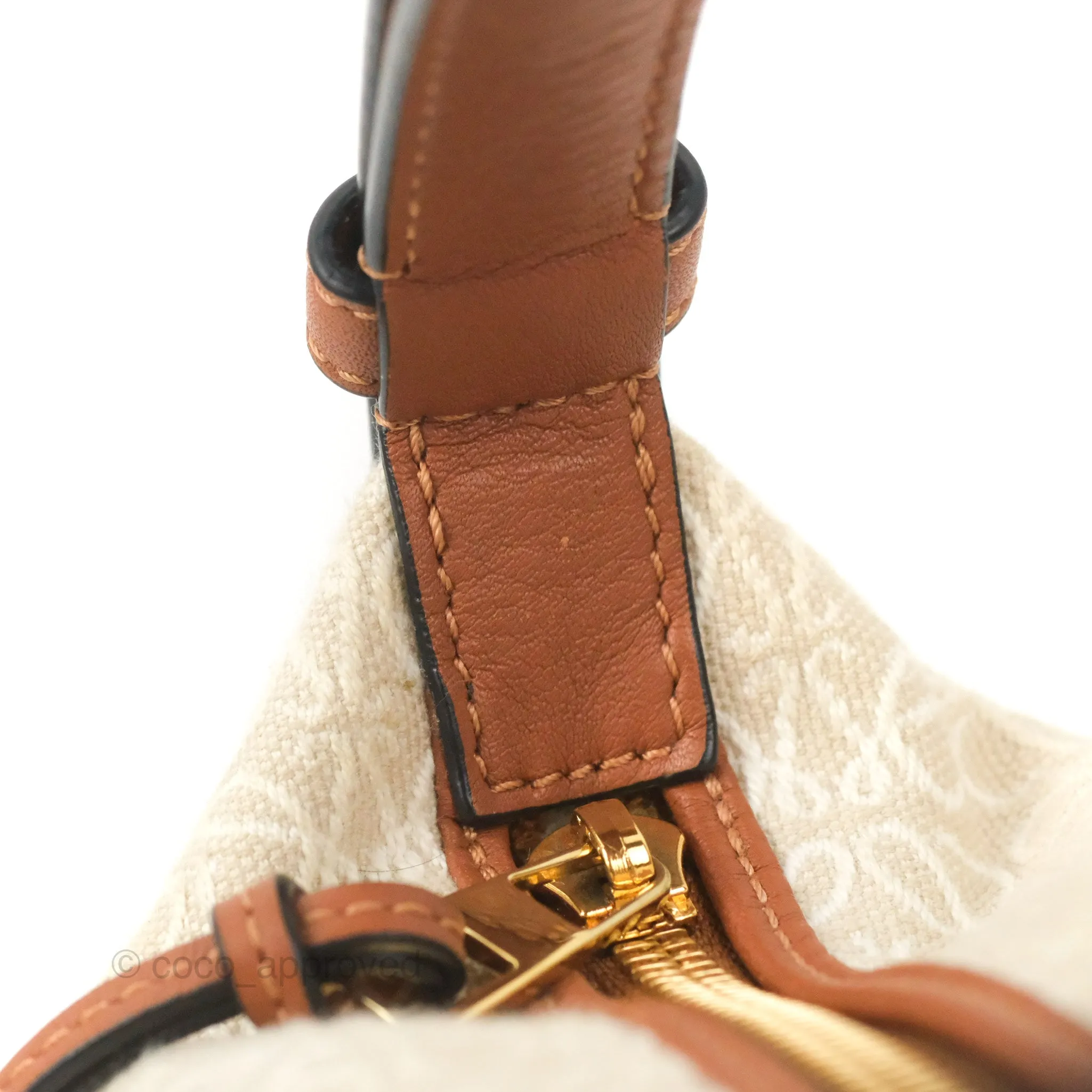 Loewe Small Cubi bag in Anagram Jacquard & Calfskin Ecru/Tan