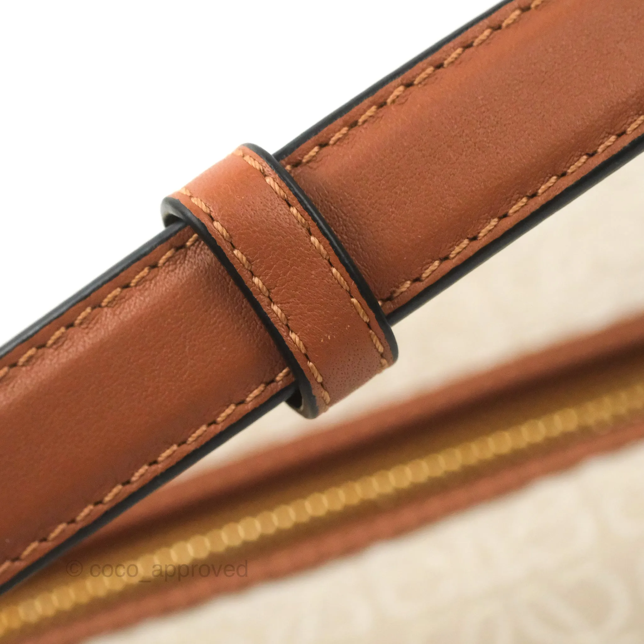 Loewe Small Cubi bag in Anagram Jacquard & Calfskin Ecru/Tan