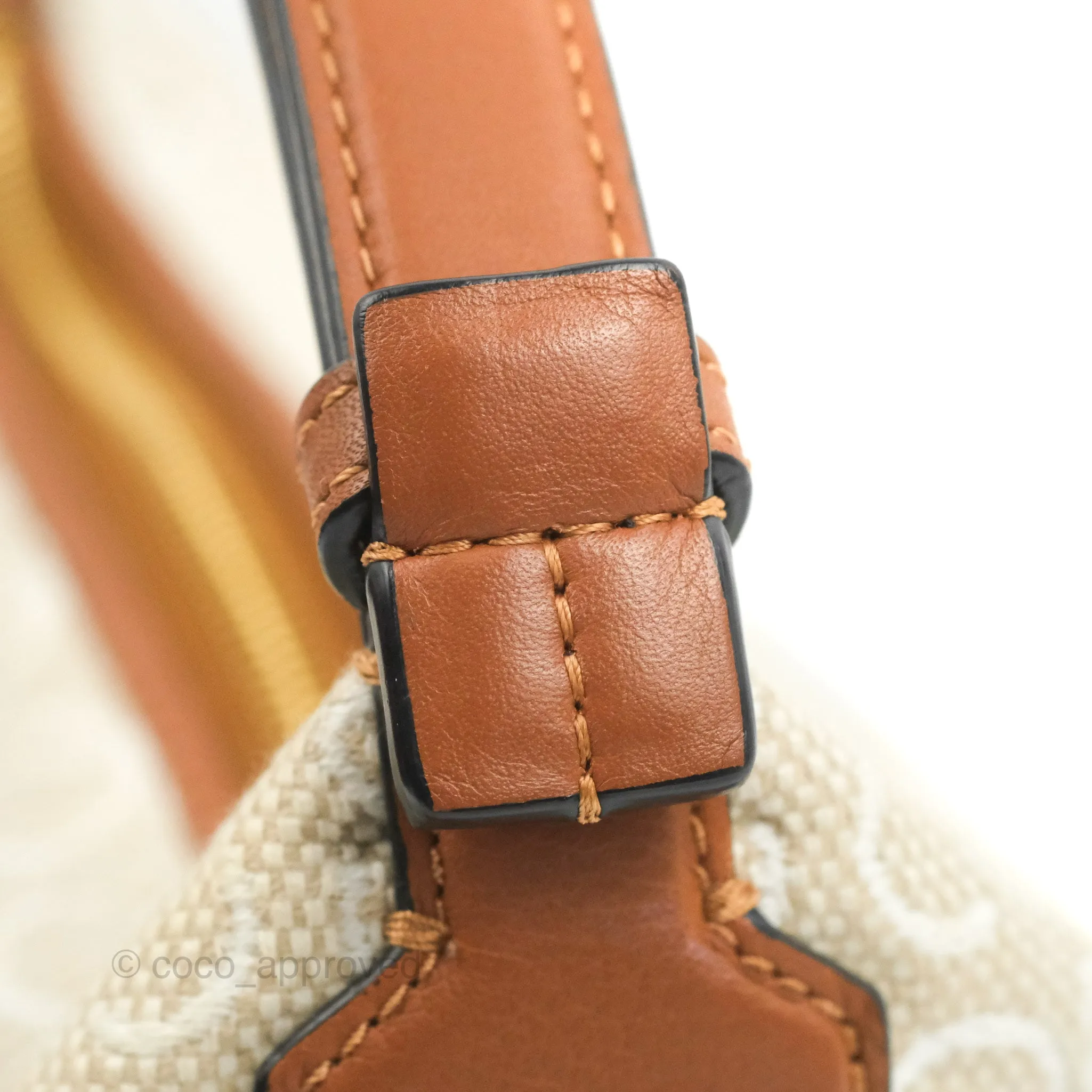 Loewe Small Cubi bag in Anagram Jacquard & Calfskin Ecru/Tan
