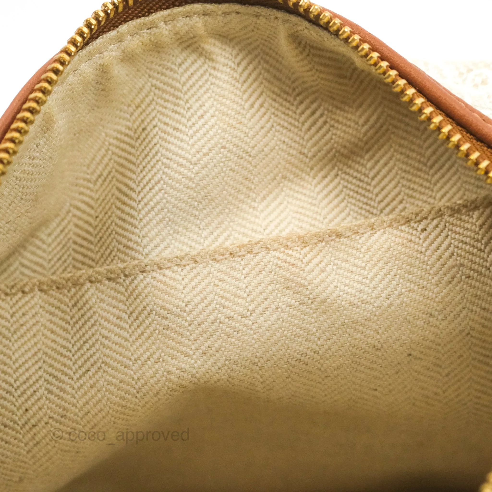 Loewe Small Cubi bag in Anagram Jacquard & Calfskin Ecru/Tan