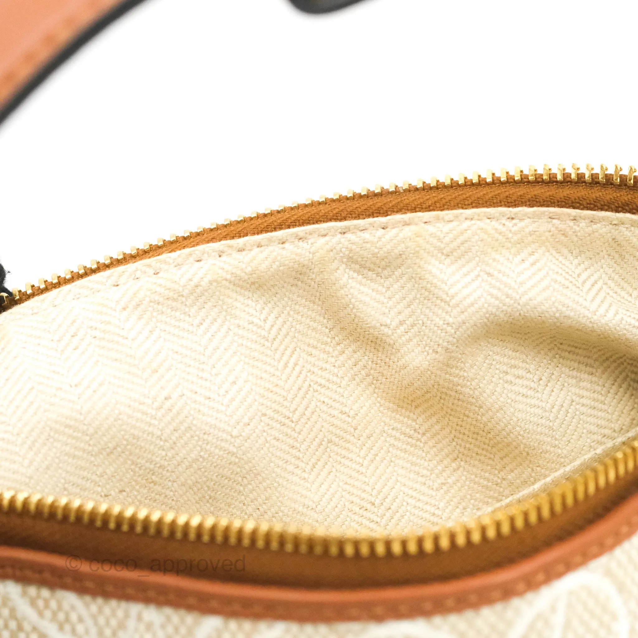 Loewe Small Cubi bag in Anagram Jacquard & Calfskin Ecru/Tan