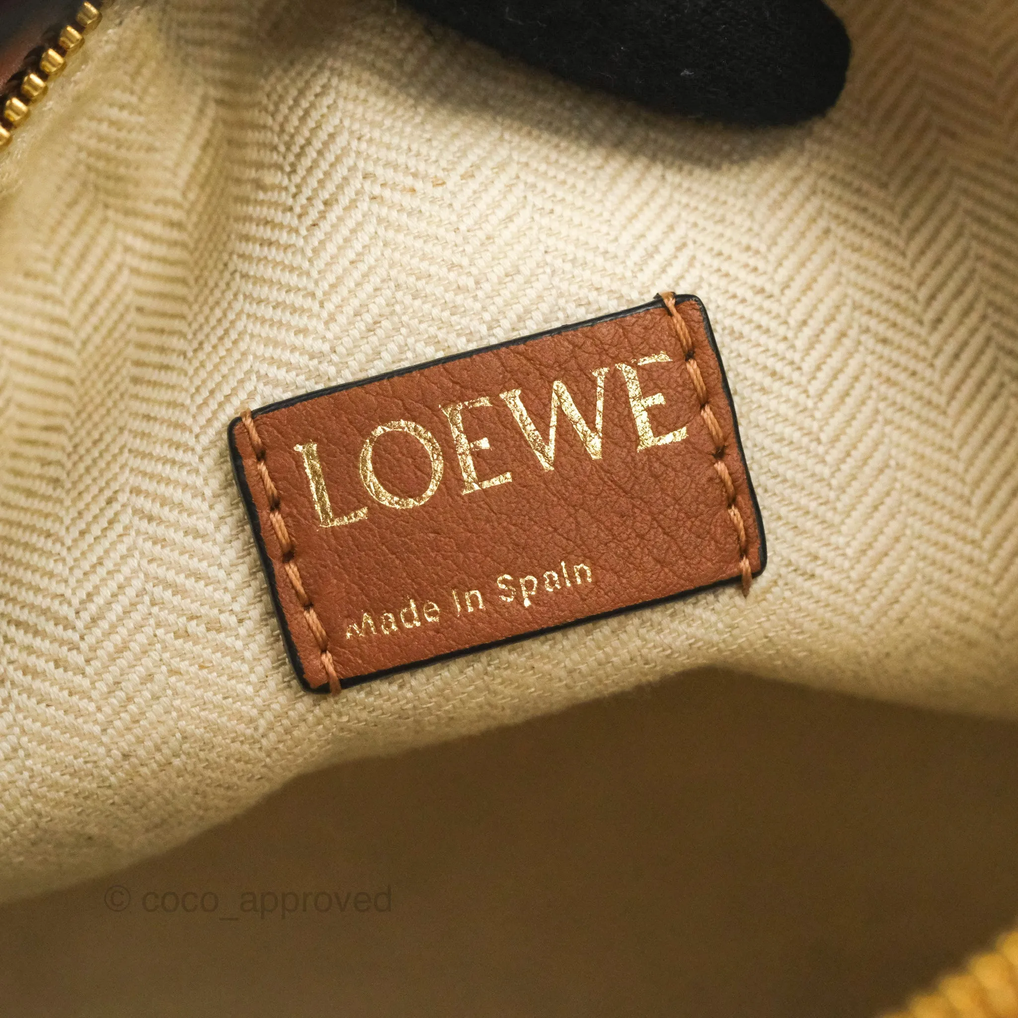 Loewe Small Cubi bag in Anagram Jacquard & Calfskin Ecru/Tan