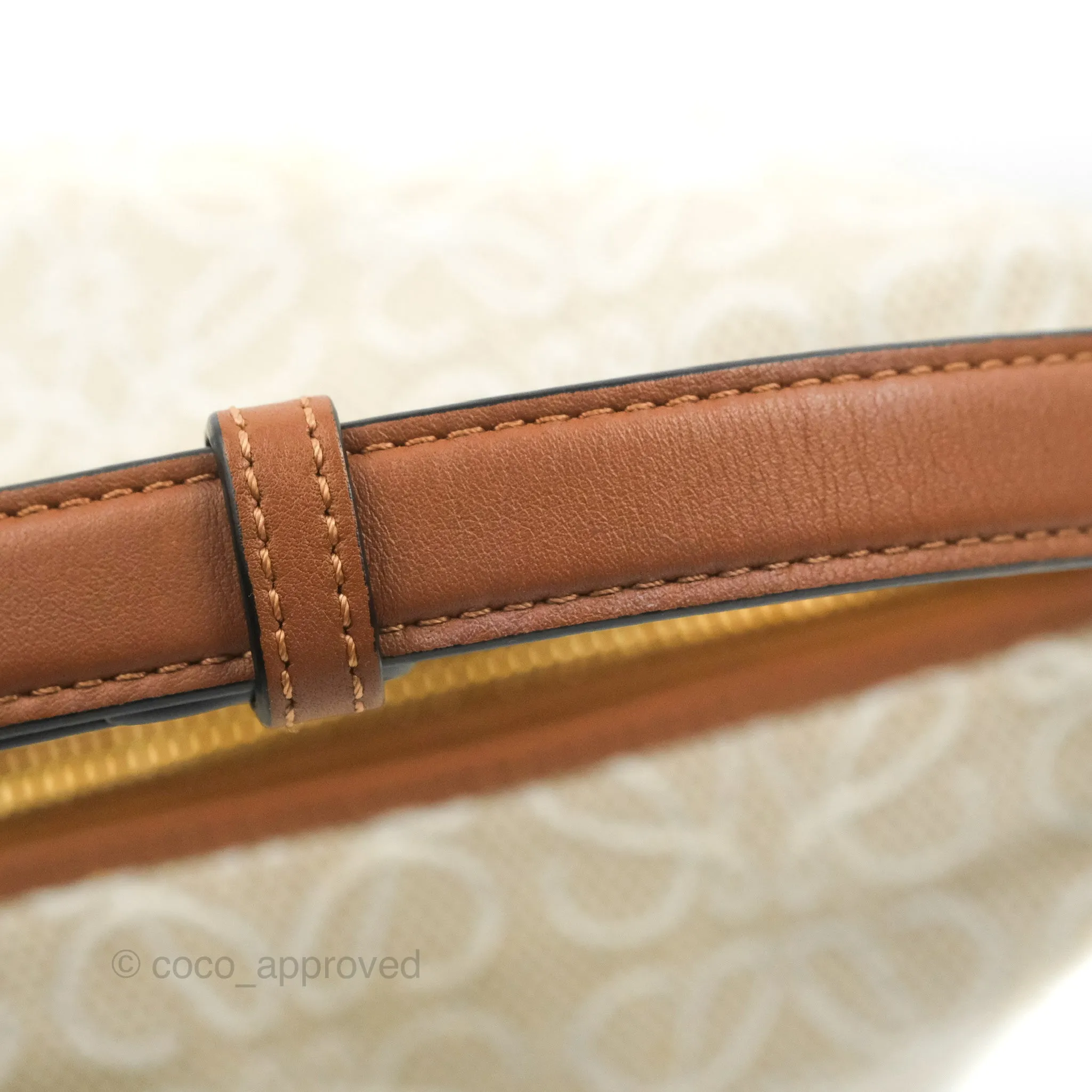 Loewe Small Cubi bag in Anagram Jacquard & Calfskin Ecru/Tan