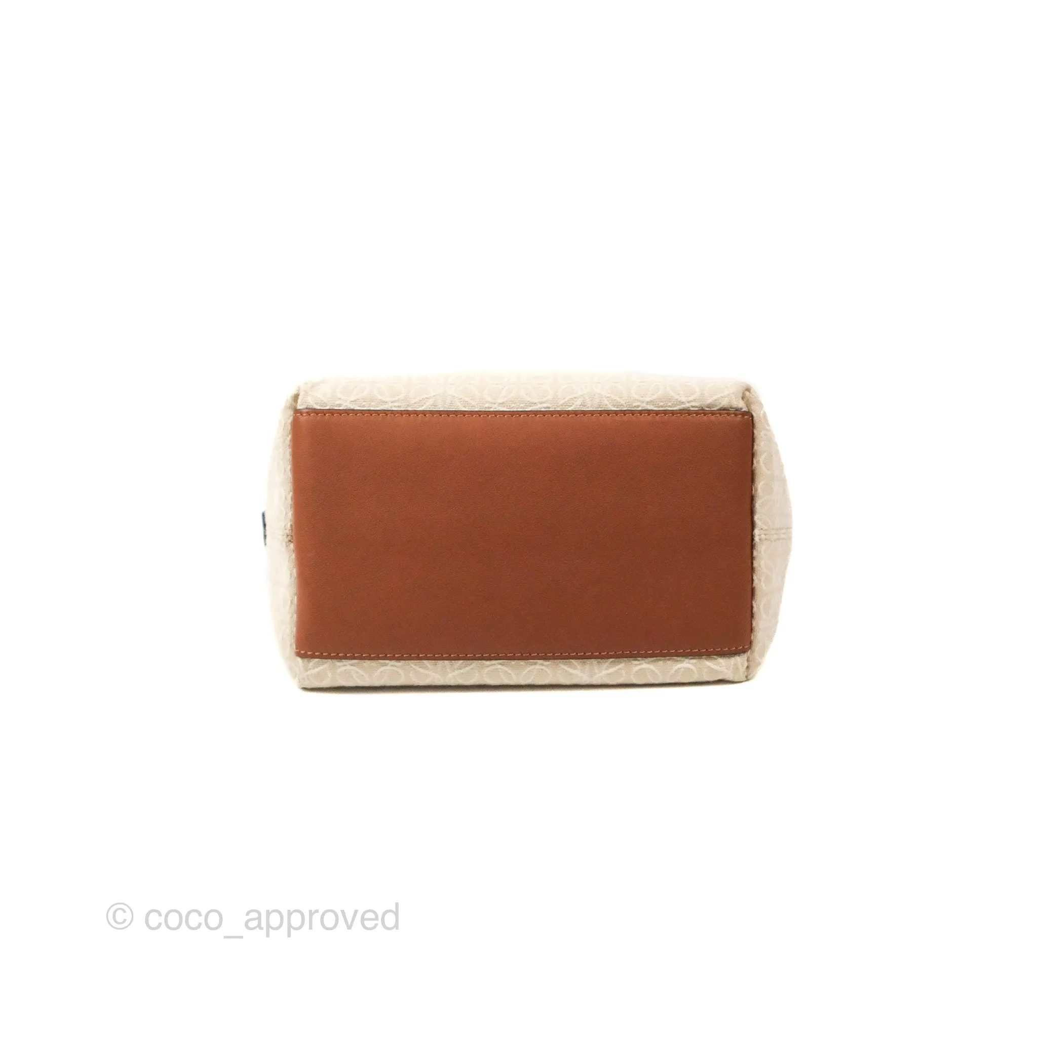 Loewe Small Cubi bag in Anagram Jacquard & Calfskin Ecru/Tan