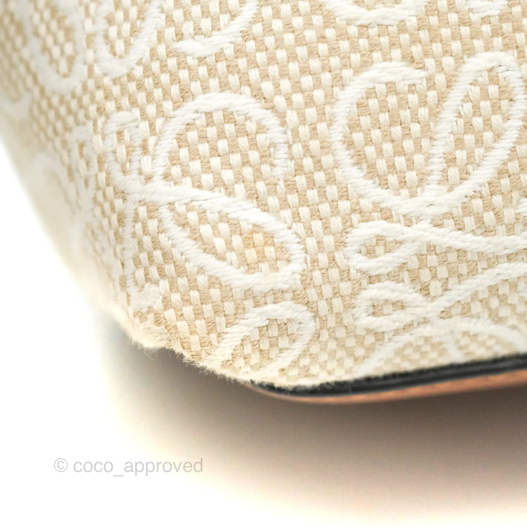 Loewe Small Cubi bag in Anagram Jacquard & Calfskin Ecru/Tan