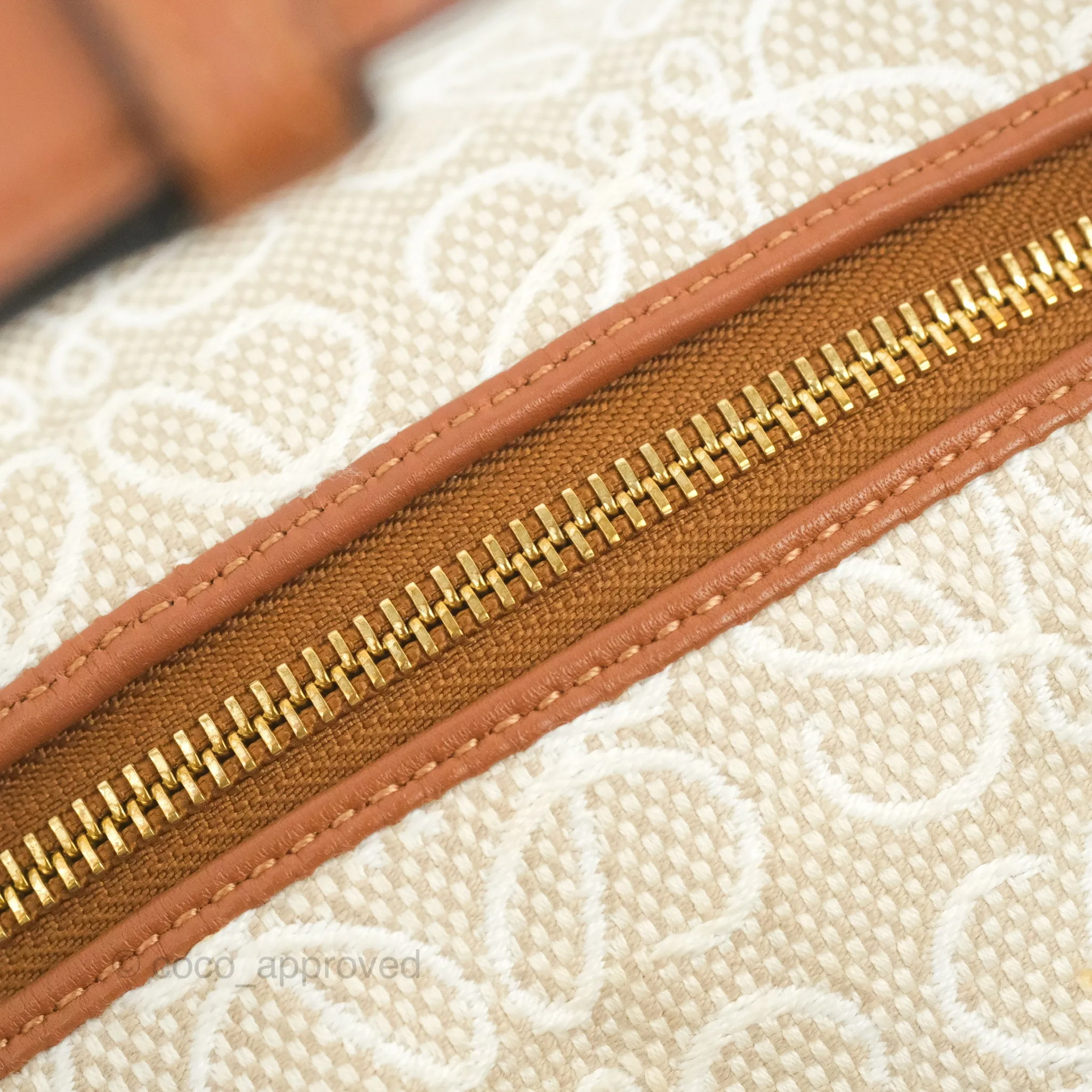 Loewe Small Cubi bag in Anagram Jacquard & Calfskin Ecru/Tan