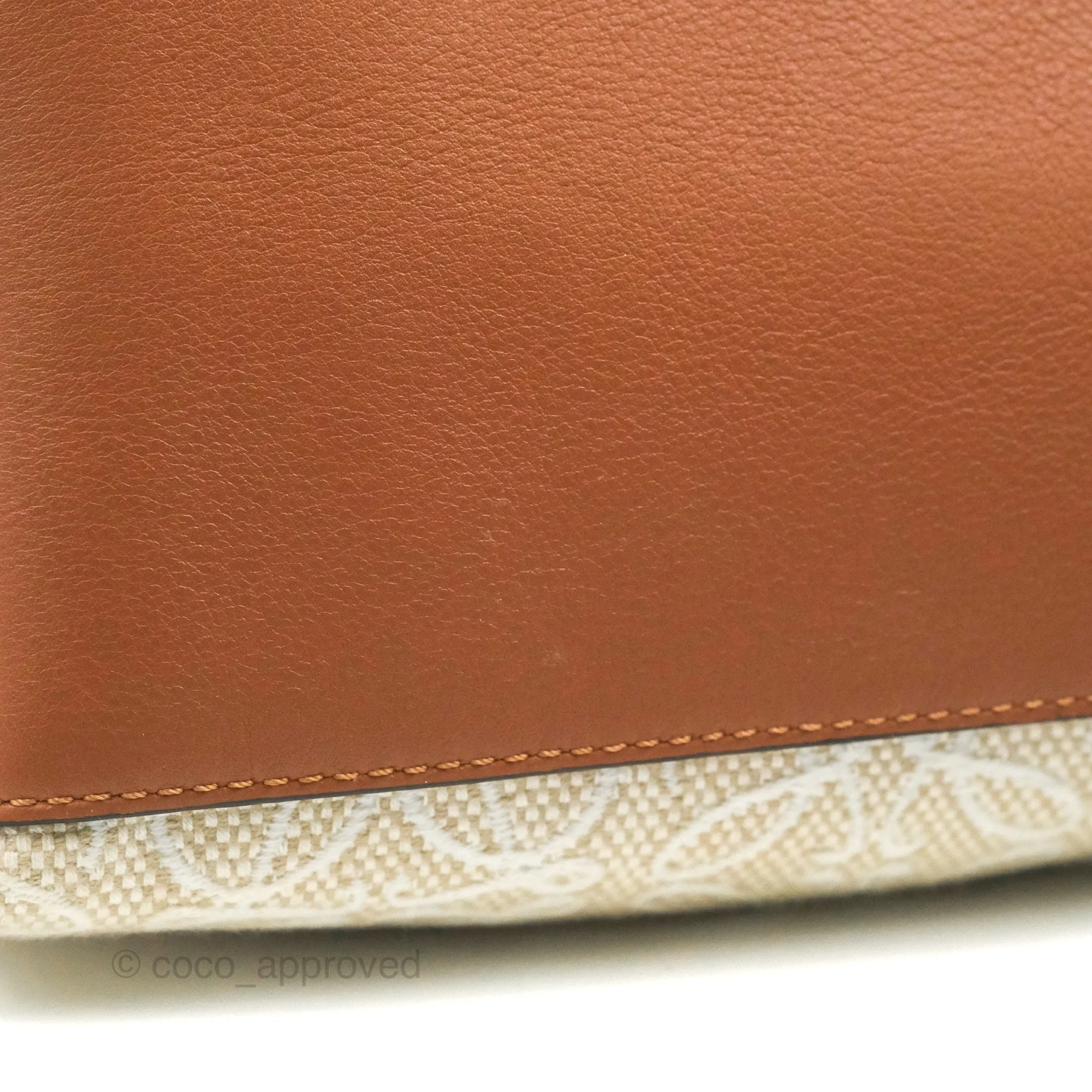 Loewe Small Cubi bag in Anagram Jacquard & Calfskin Ecru/Tan