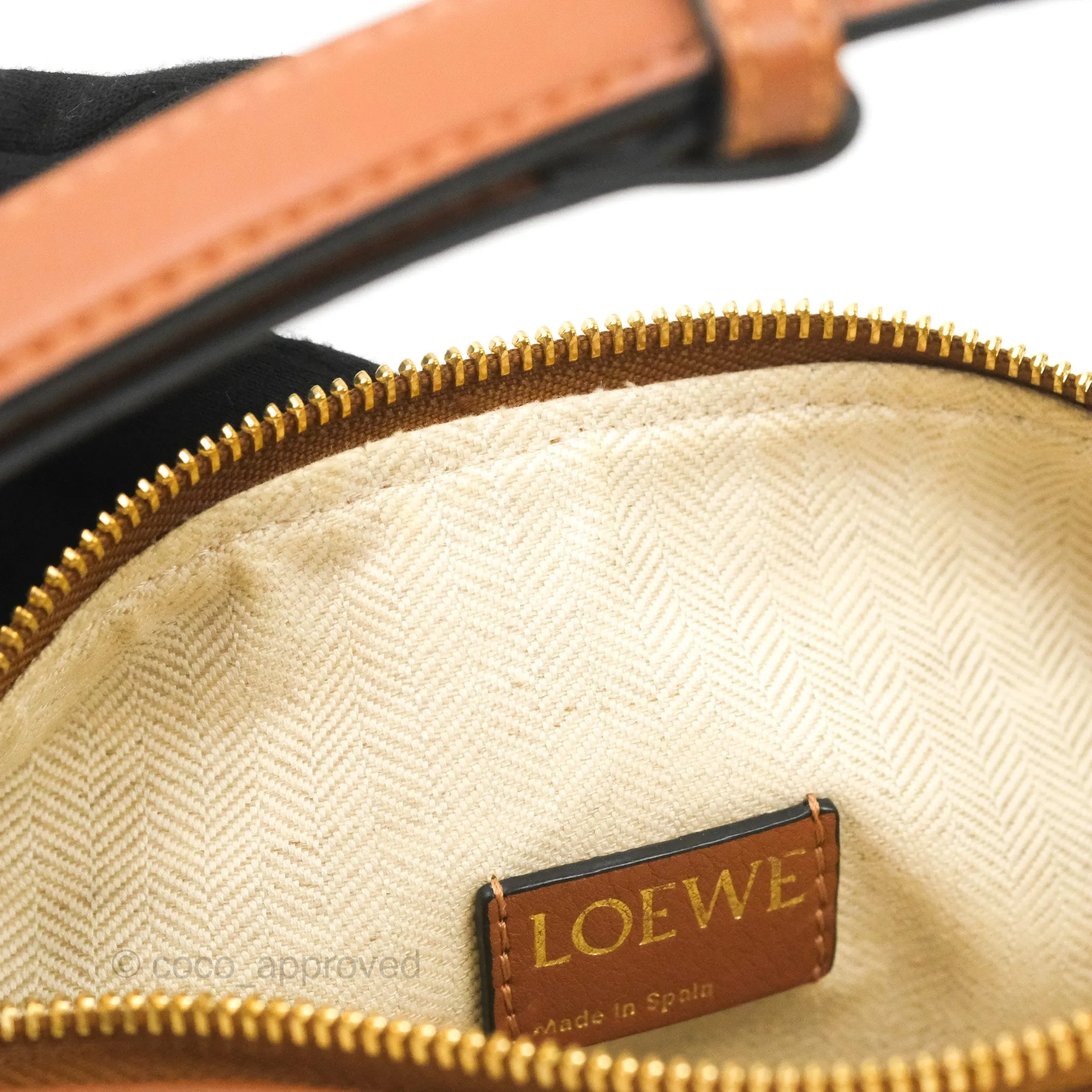 Loewe Small Cubi bag in Anagram Jacquard & Calfskin Ecru/Tan