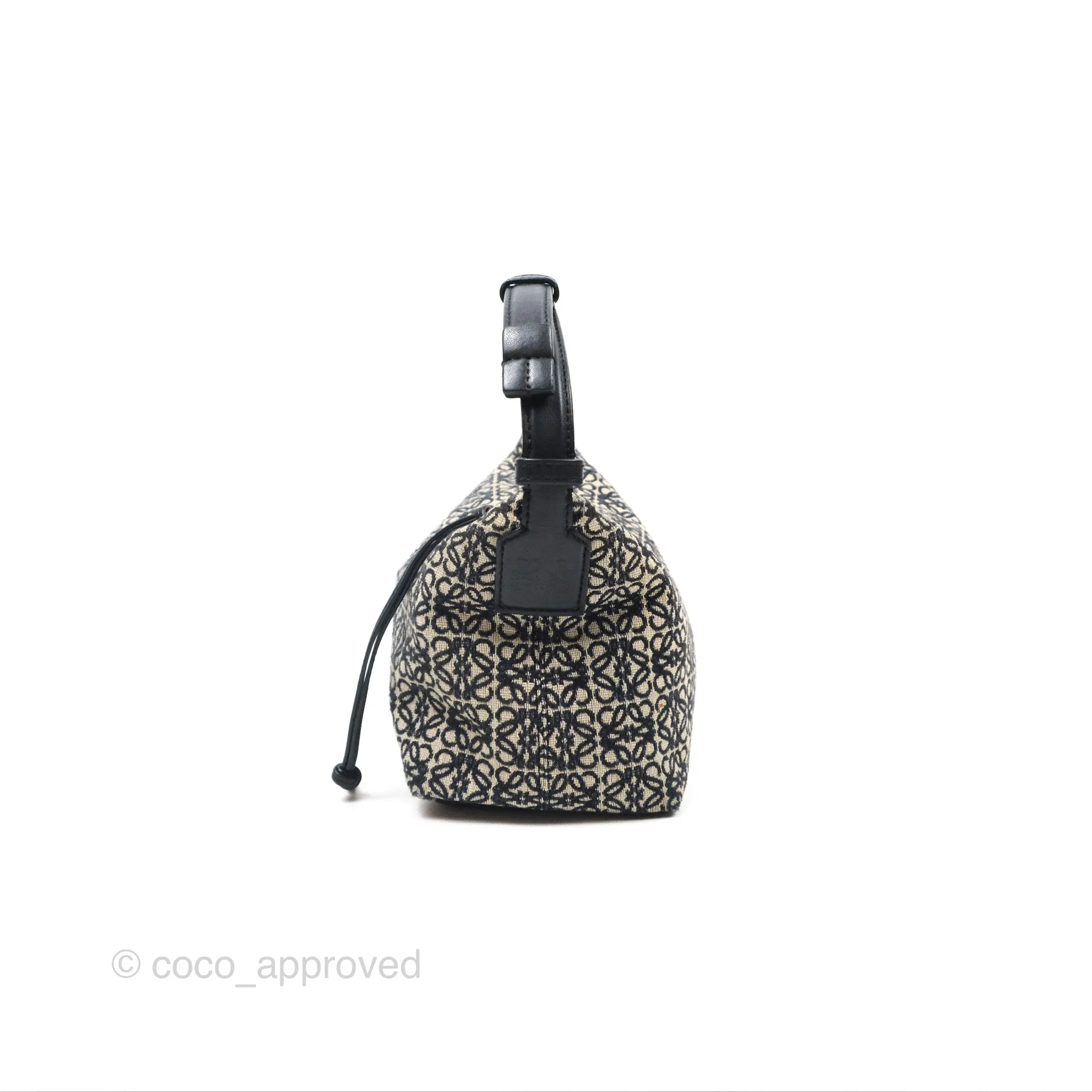 Loewe Small Cubi bag in Anagram Jacquard & Calfskin Navy/ Black