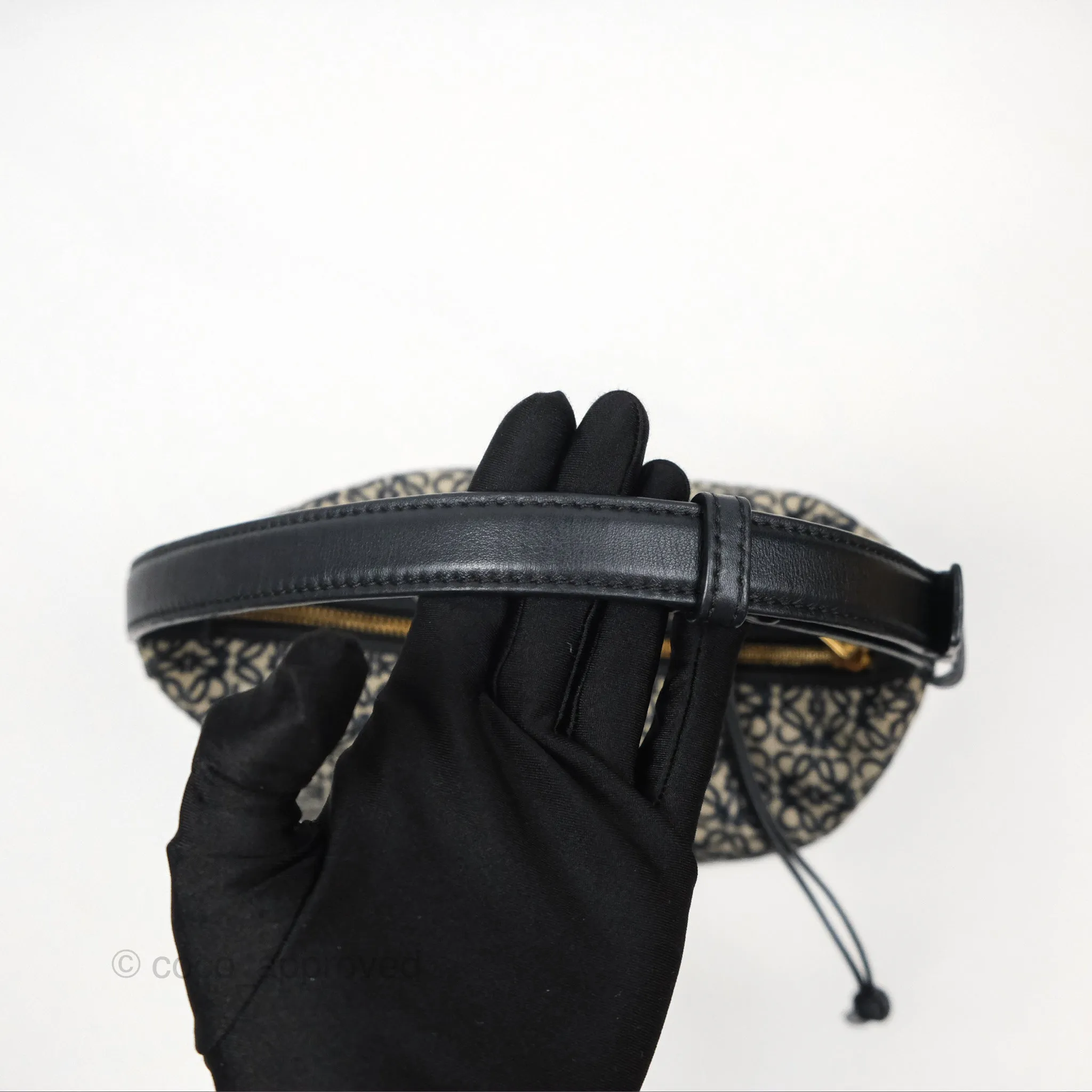 Loewe Small Cubi bag in Anagram Jacquard & Calfskin Navy/ Black