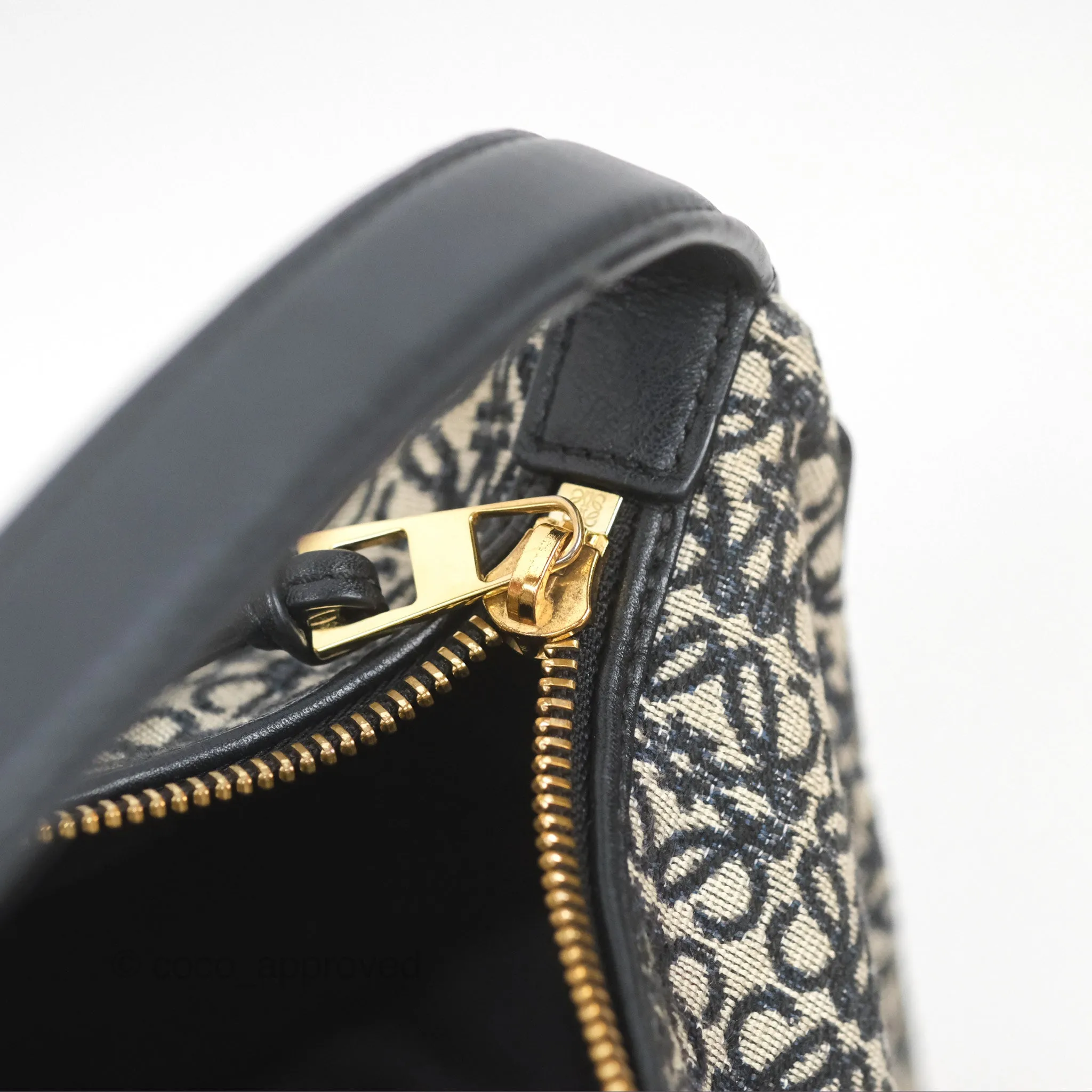 Loewe Small Cubi bag in Anagram Jacquard & Calfskin Navy/ Black