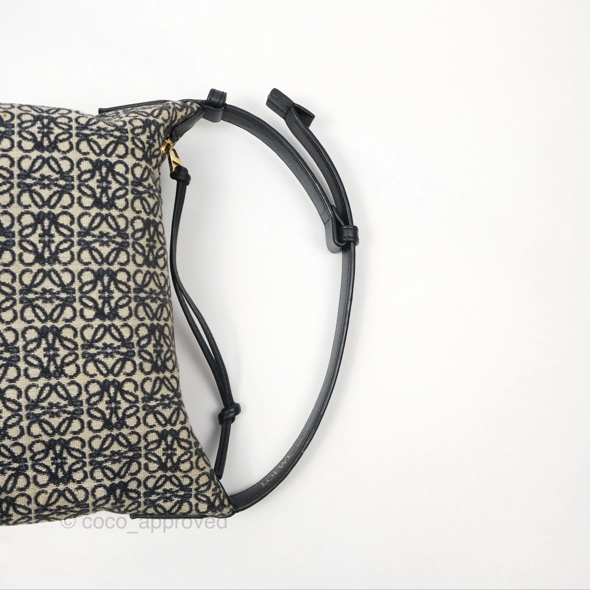 Loewe Small Cubi bag in Anagram Jacquard & Calfskin Navy/ Black