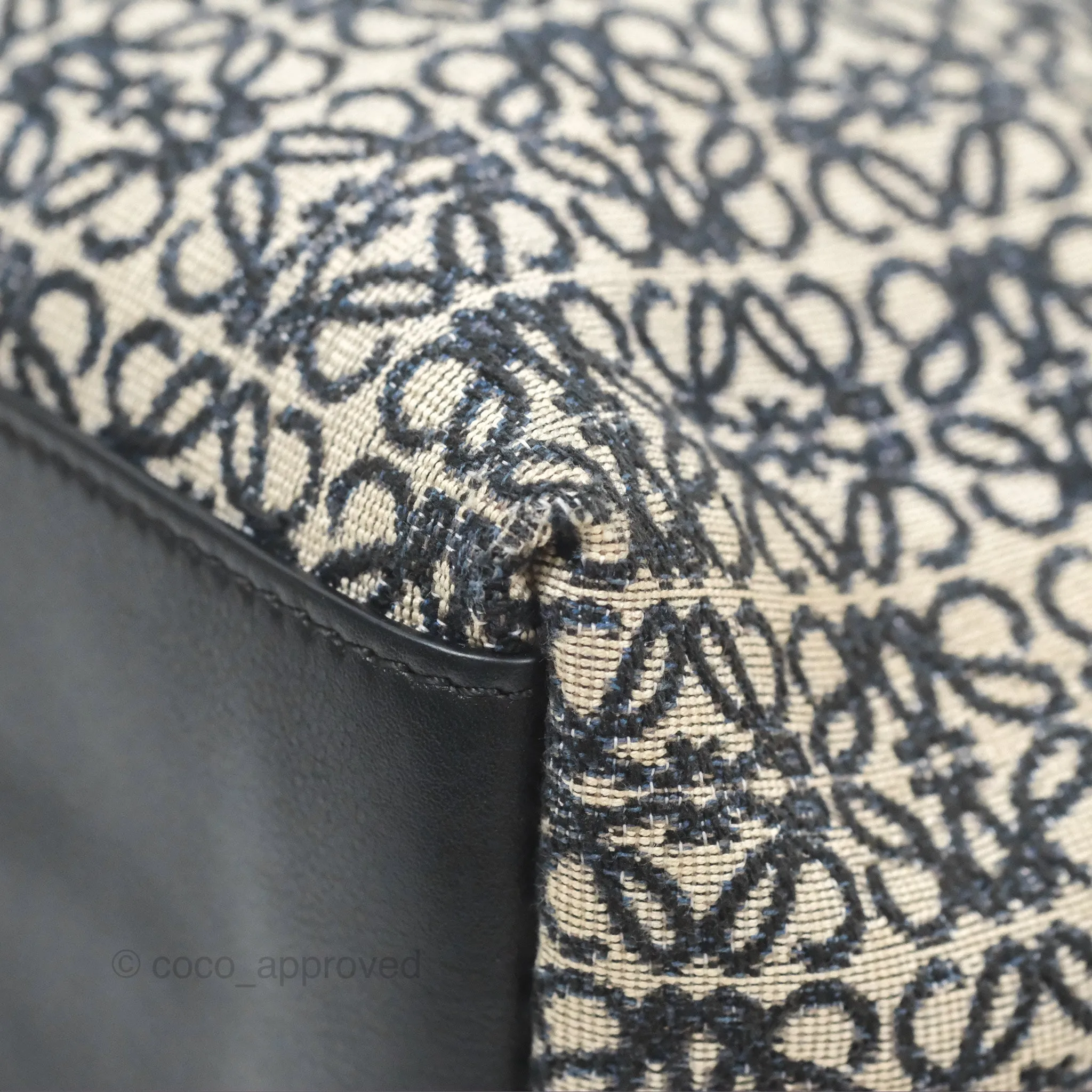 Loewe Small Cubi bag in Anagram Jacquard & Calfskin Navy/ Black