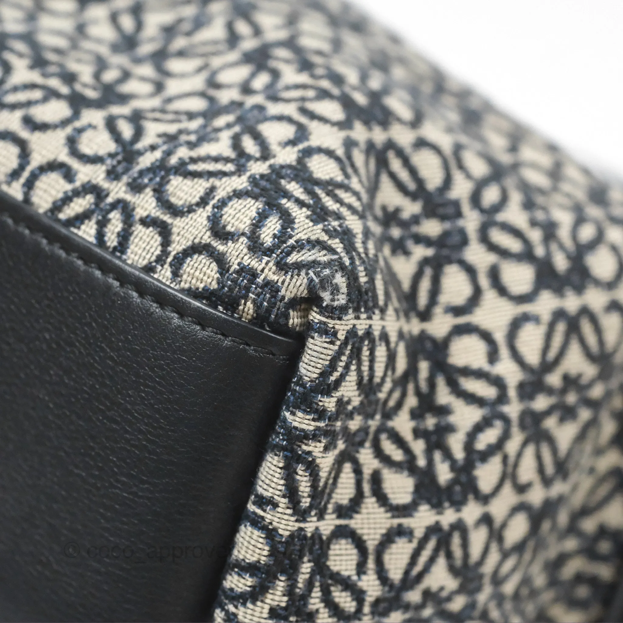 Loewe Small Cubi bag in Anagram Jacquard & Calfskin Navy/ Black