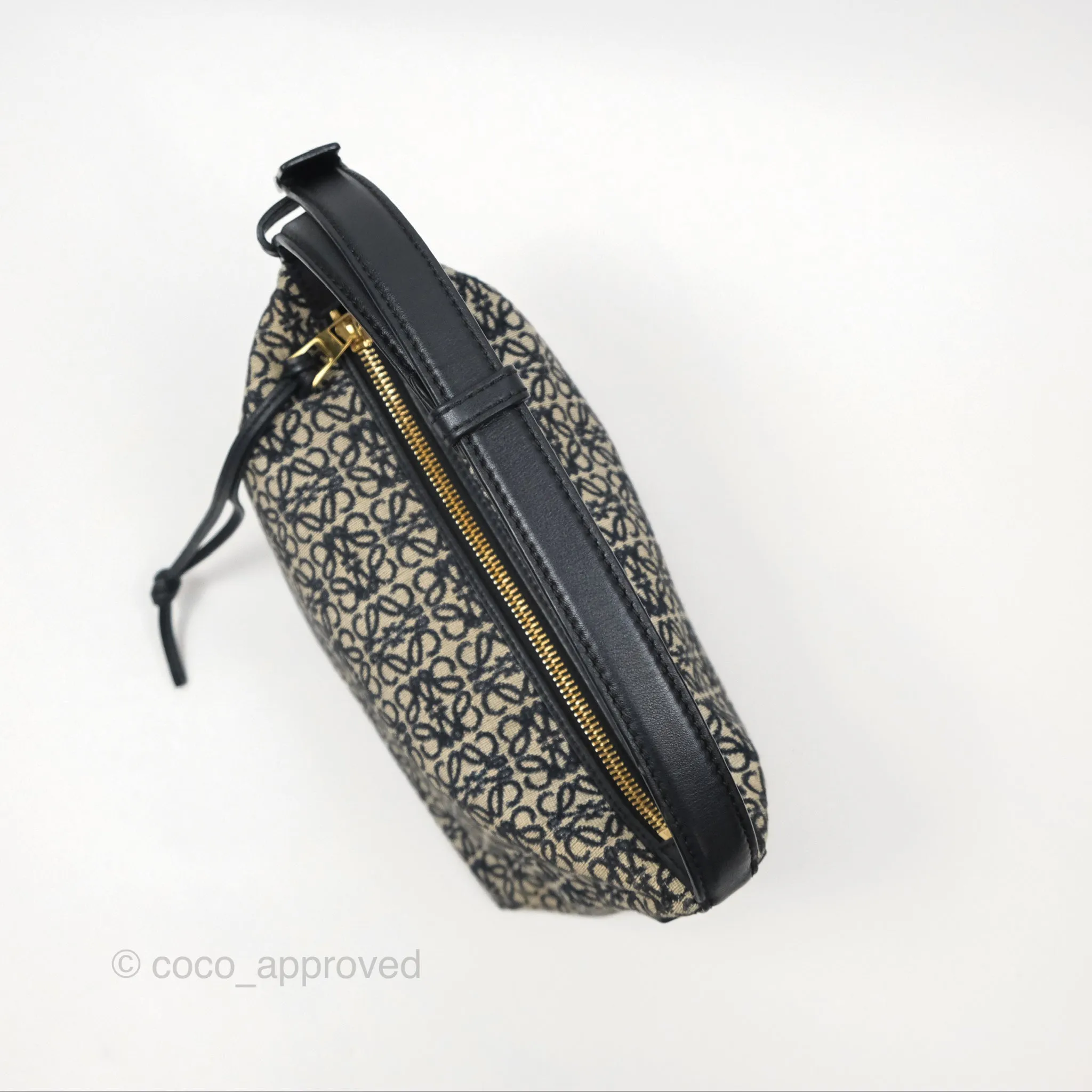 Loewe Small Cubi bag in Anagram Jacquard & Calfskin Navy/ Black