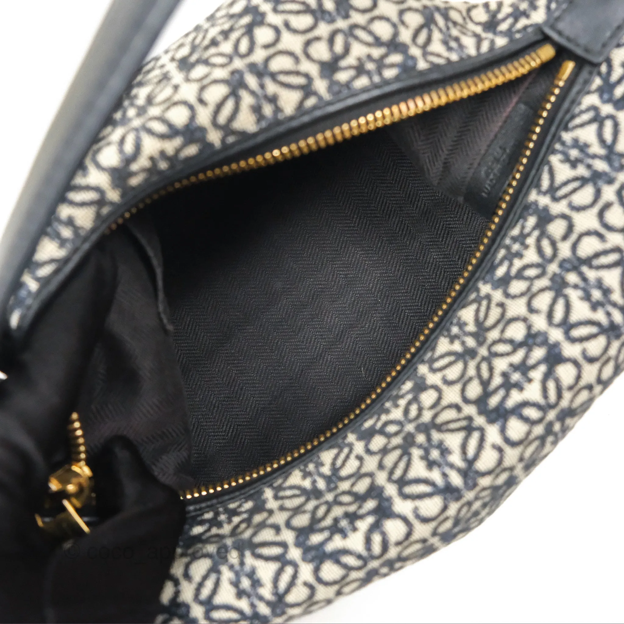 Loewe Small Cubi bag in Anagram Jacquard & Calfskin Navy/ Black
